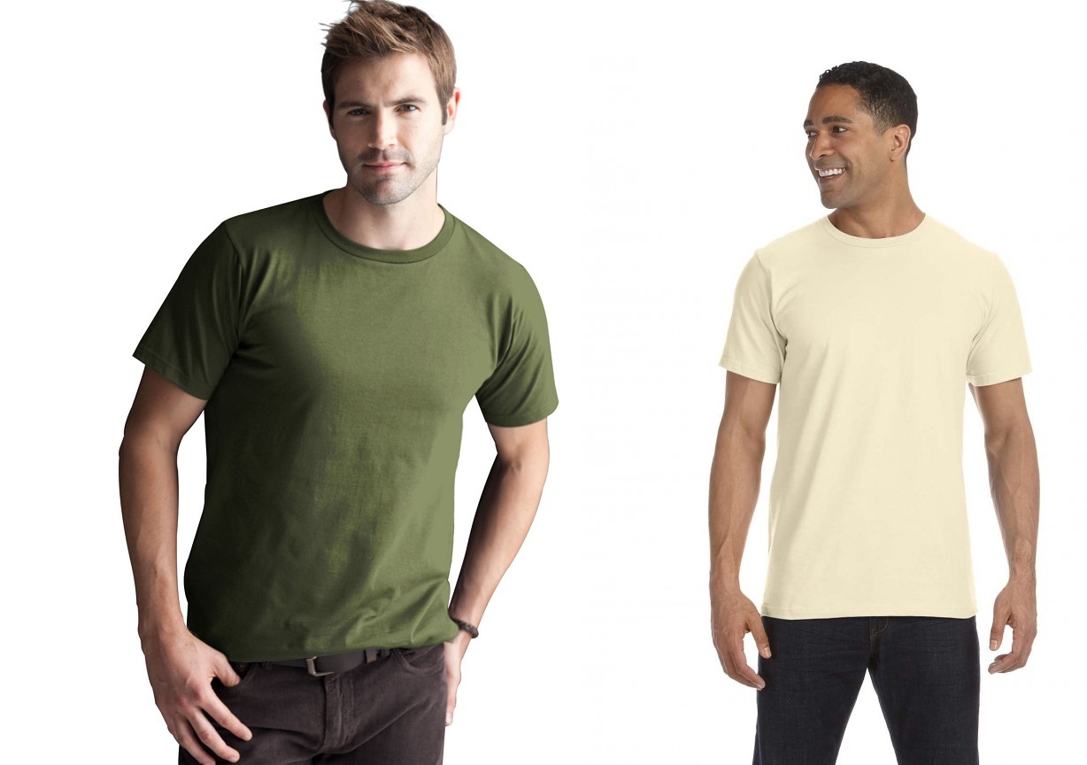 NEW Men’s Anvil 100% Organic Cotton T Shirt Natural Raw or Green $40 retail