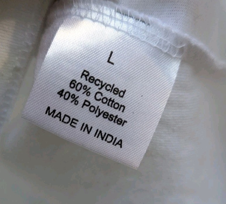 Men’s Recycled Threads Short Sleeve White T Shirt Size Large