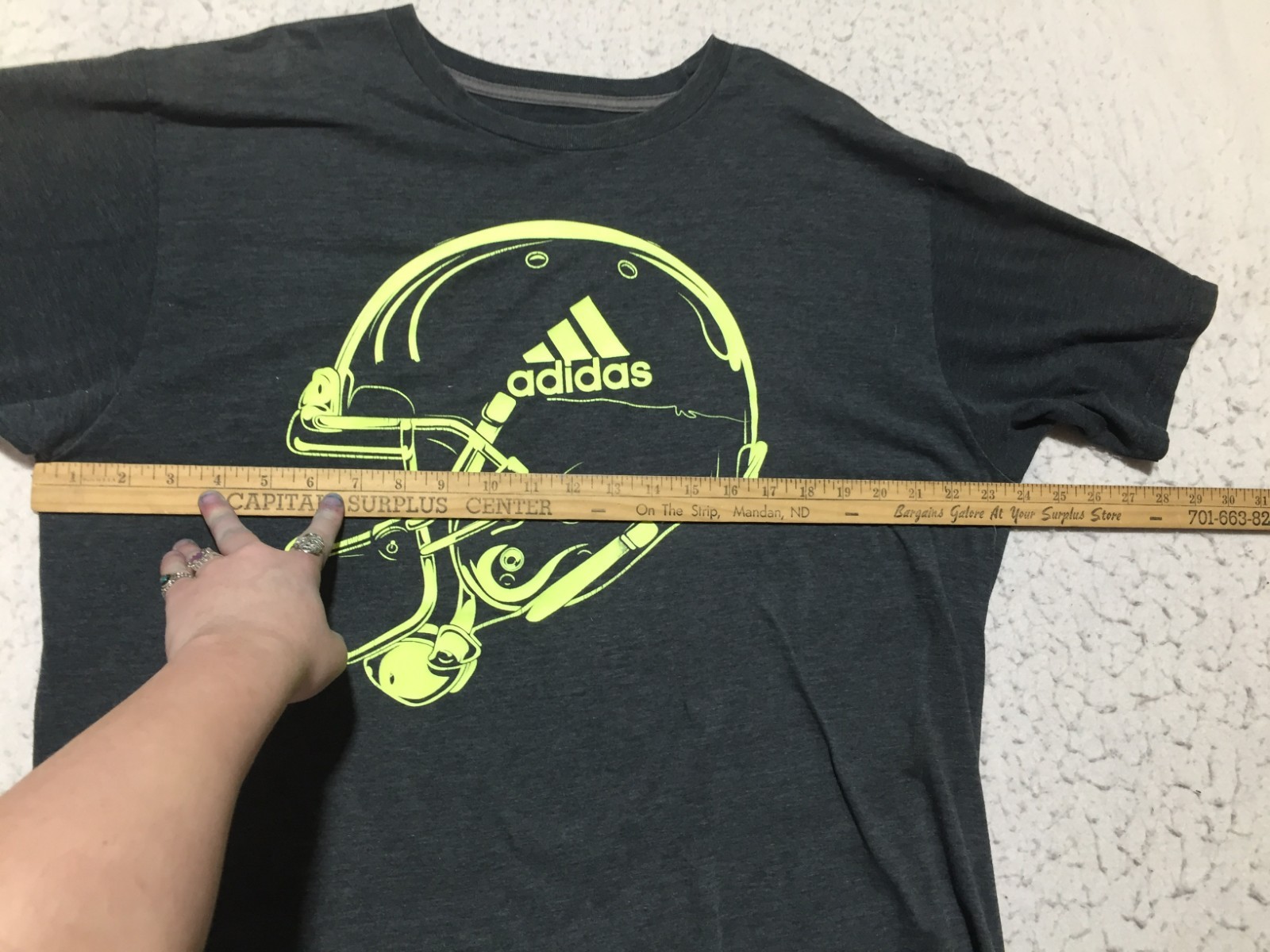 Adidas Football Graphic Print T Shirt Mens XL Gray Climalite Short Sleeve Crew