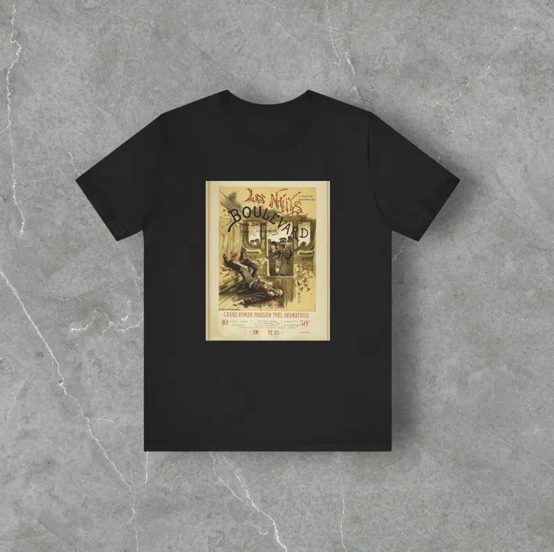 Vintage French Horror Poster T-Shirt Gothic Dark Academia Graphic Tee