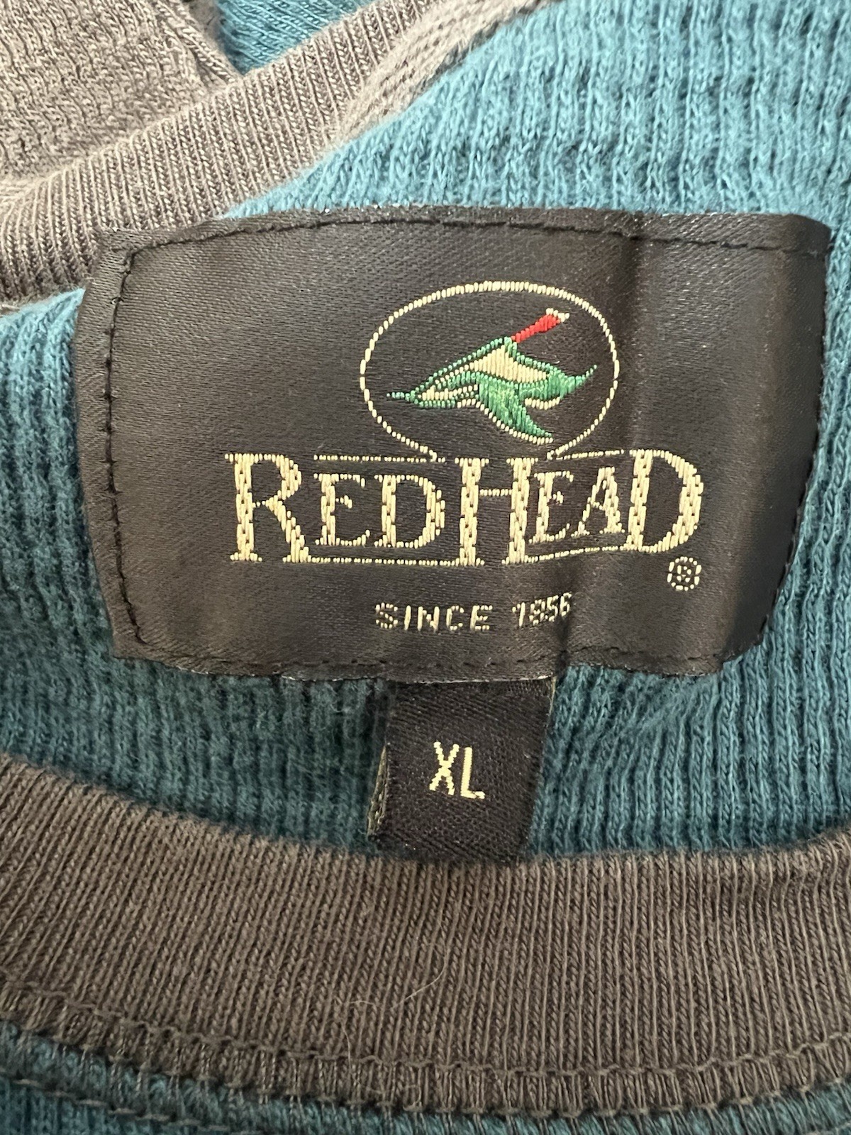 Redhead Long Sleeve Ragland Thermal Teal And Gray Size XL