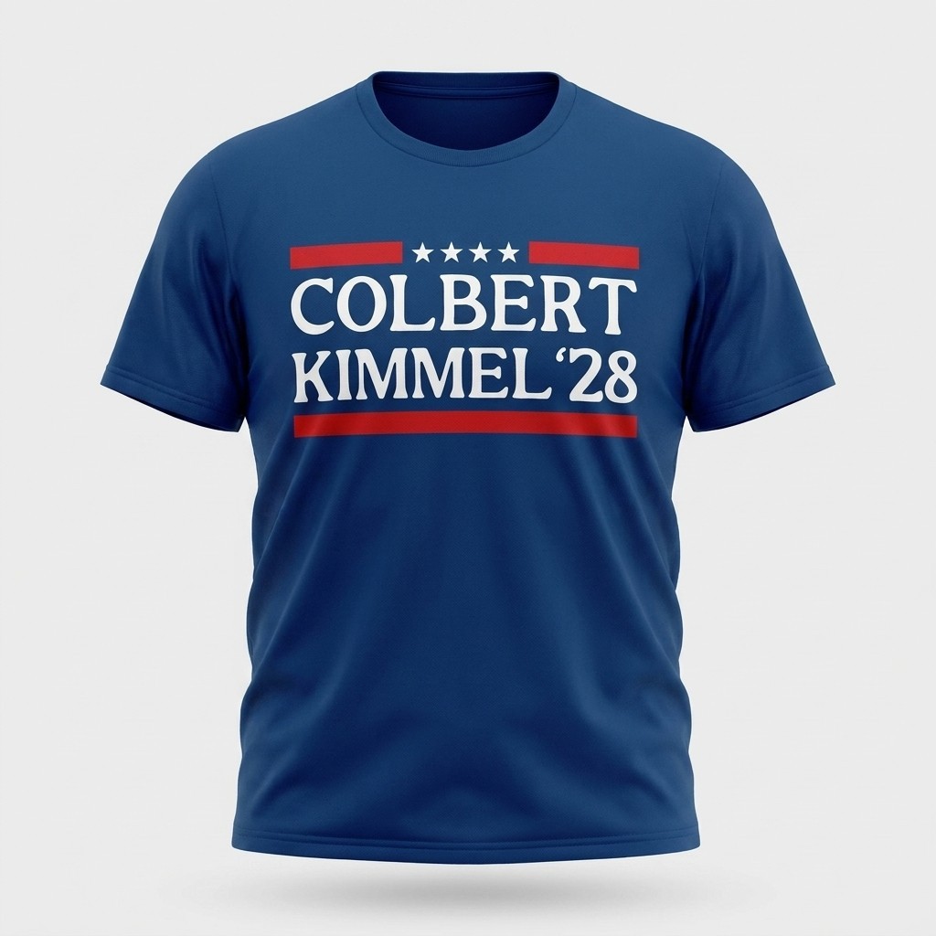Colbert Kimmel 2028 Election Shirt Funny Sarcastic Graphic Novelty Unisex