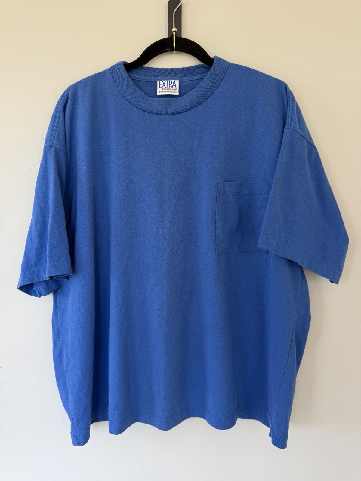 MADE IN USA Vintage Extra Elements Pocket Tee Blue Size 22W