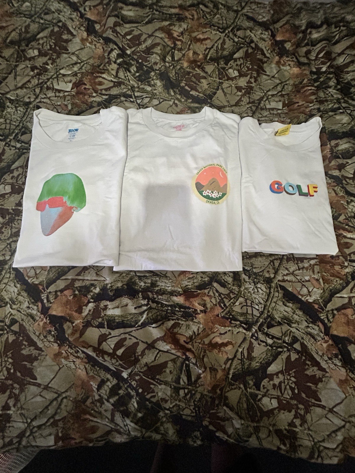Golf Wang Logo Graphic T-shirt Men White Short Sleeve LX 3 count lot