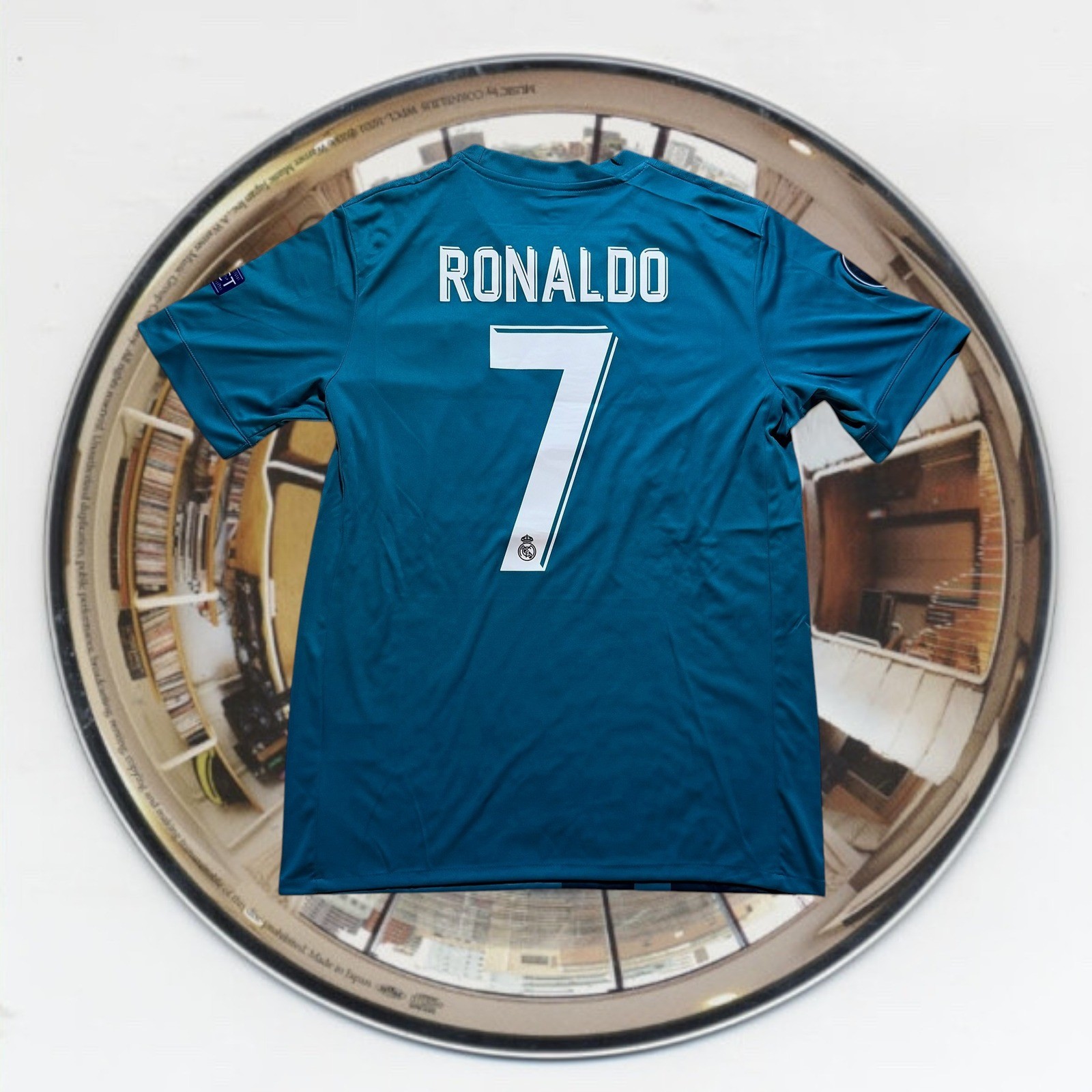 Adidas Real Madrid Ronaldo 7 Jersey 2017-18 Away Teal Blue Large NWT