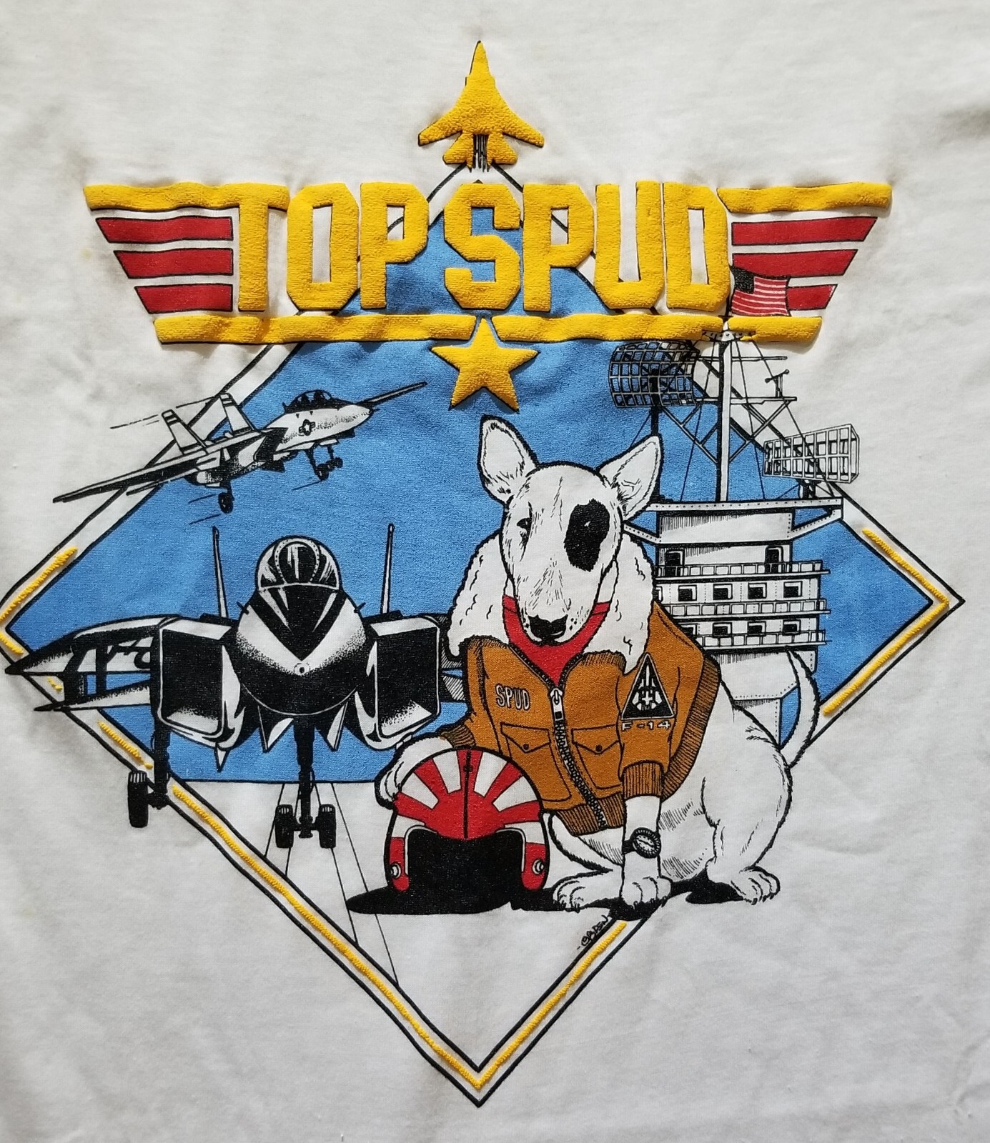 Bud Light Spuds Mackanzie Top Spud T-Shirt 1980s Hanes 50/50 Cotton/Poly Mens XL