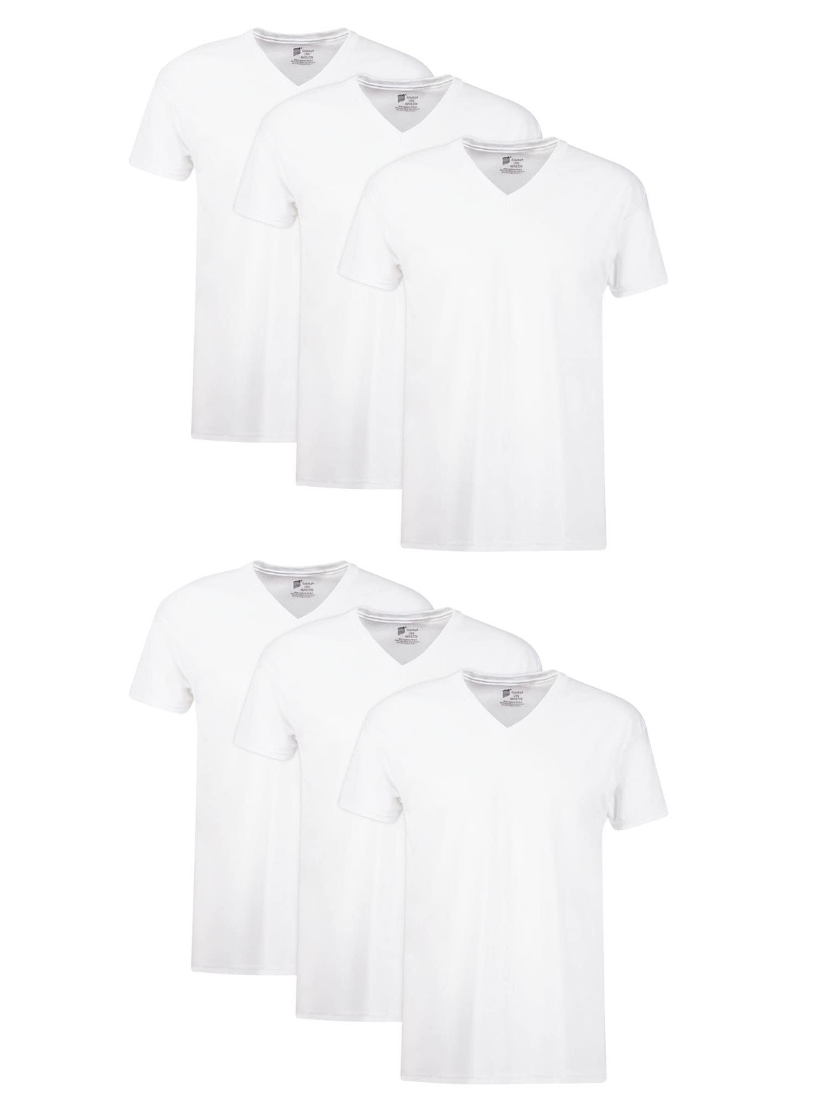 Hanes Mens Cotton, Moisturewicking Vneck Tee Undershirts, Multiple Packs And
