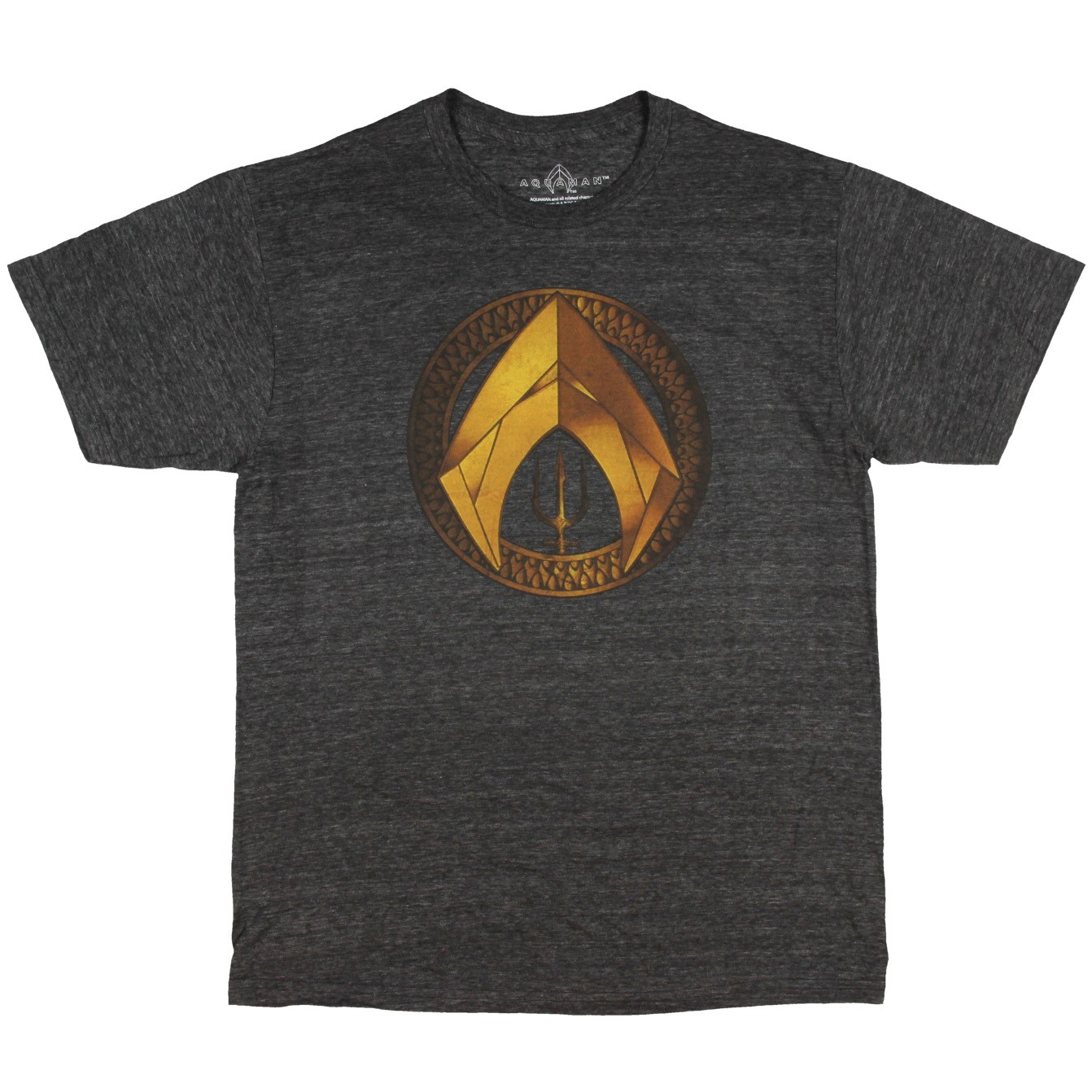 Aquaman Ornate Gold Logo nice Graphic Men’s T-Shirt (Medium)