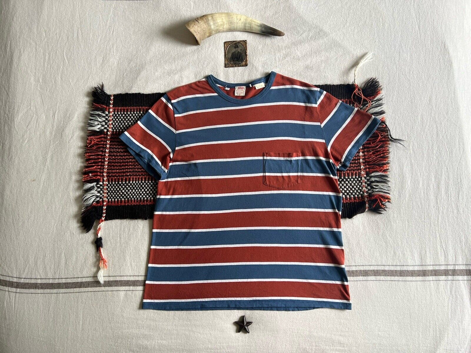 LVC T-Shirt XL Levi’s Vintage Clothing 50s Stripe Sailor Single Stitch 2018 46″