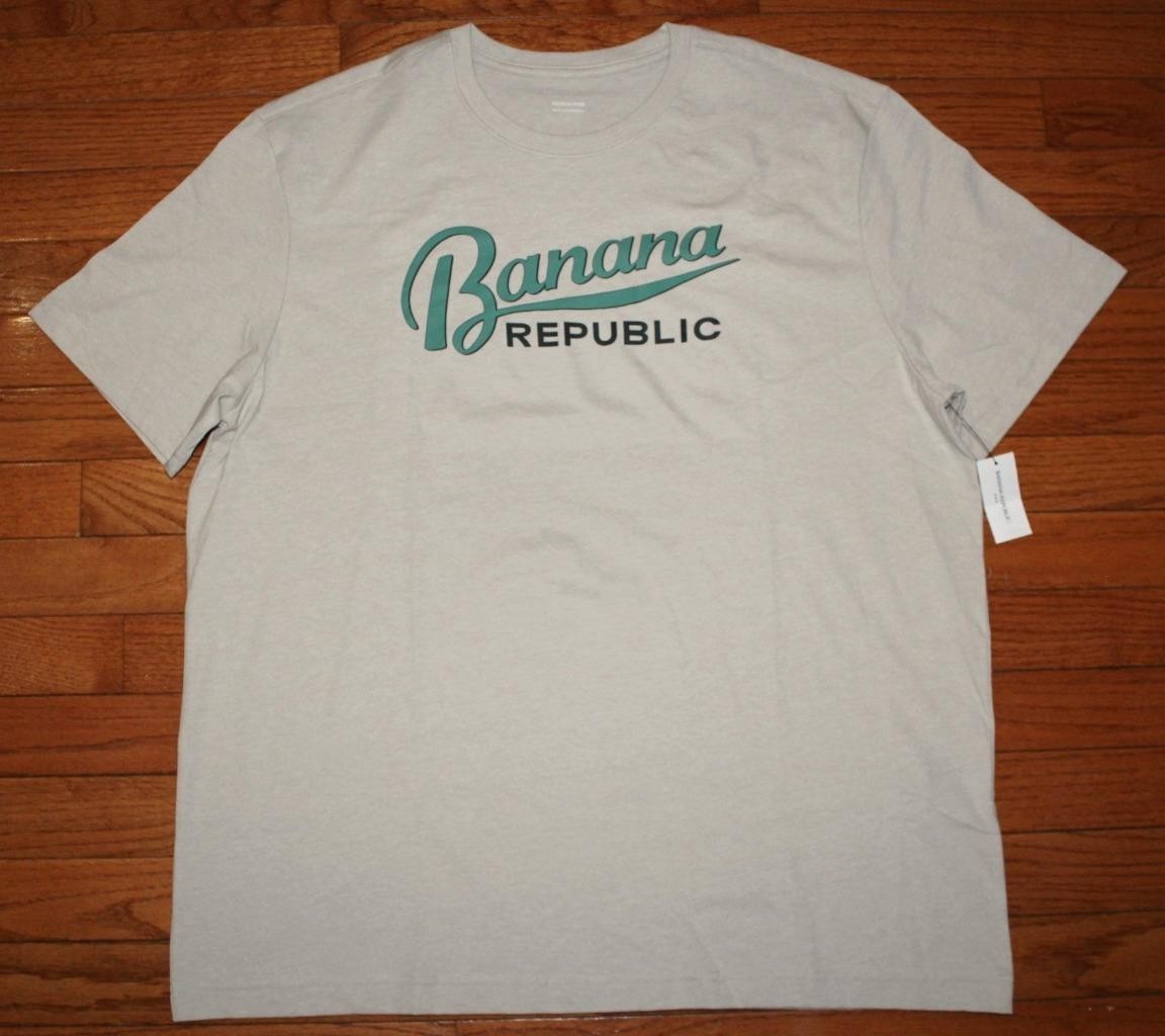 Mens BANANA REPUBLIC Sporty Script Graphic Tee PREMIUM WASH T-Shirt LARGE *K1