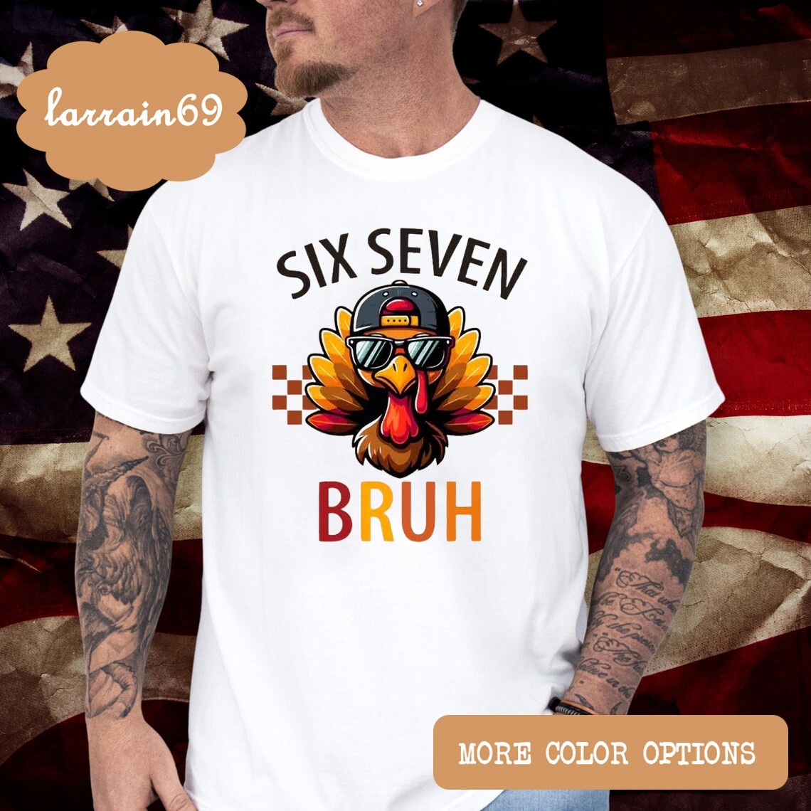 Six Seven Bruh Cool Turkey Sunglasses Fall Vibes T-Shirt
