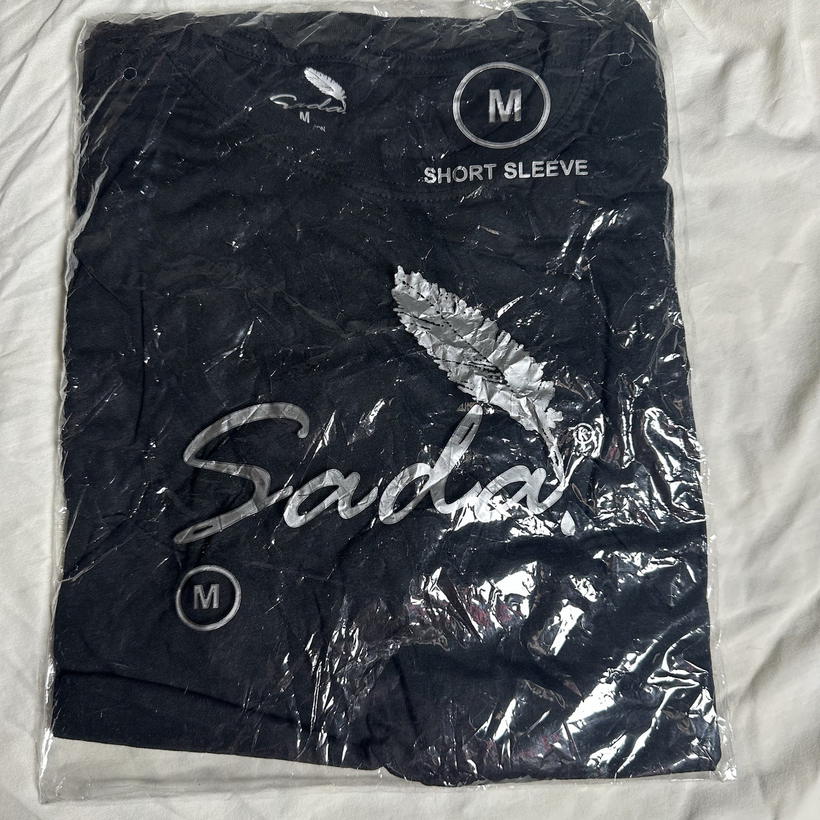 Sada T-Shirt Plain Black Crew Neck T-Shirt for Men Size M