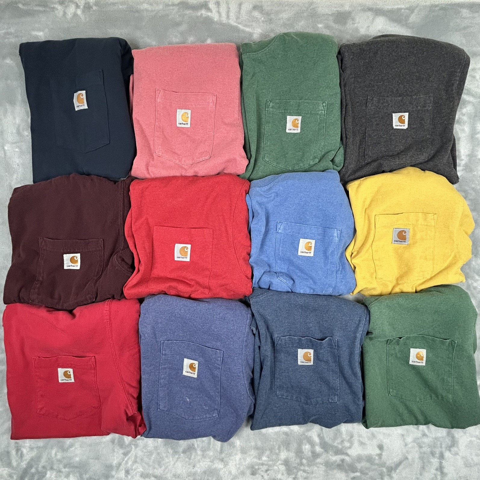 Carhartt Pocket Tee Bundle Lot of 12 Size Medium M Workwear T Shirts USA Mix
