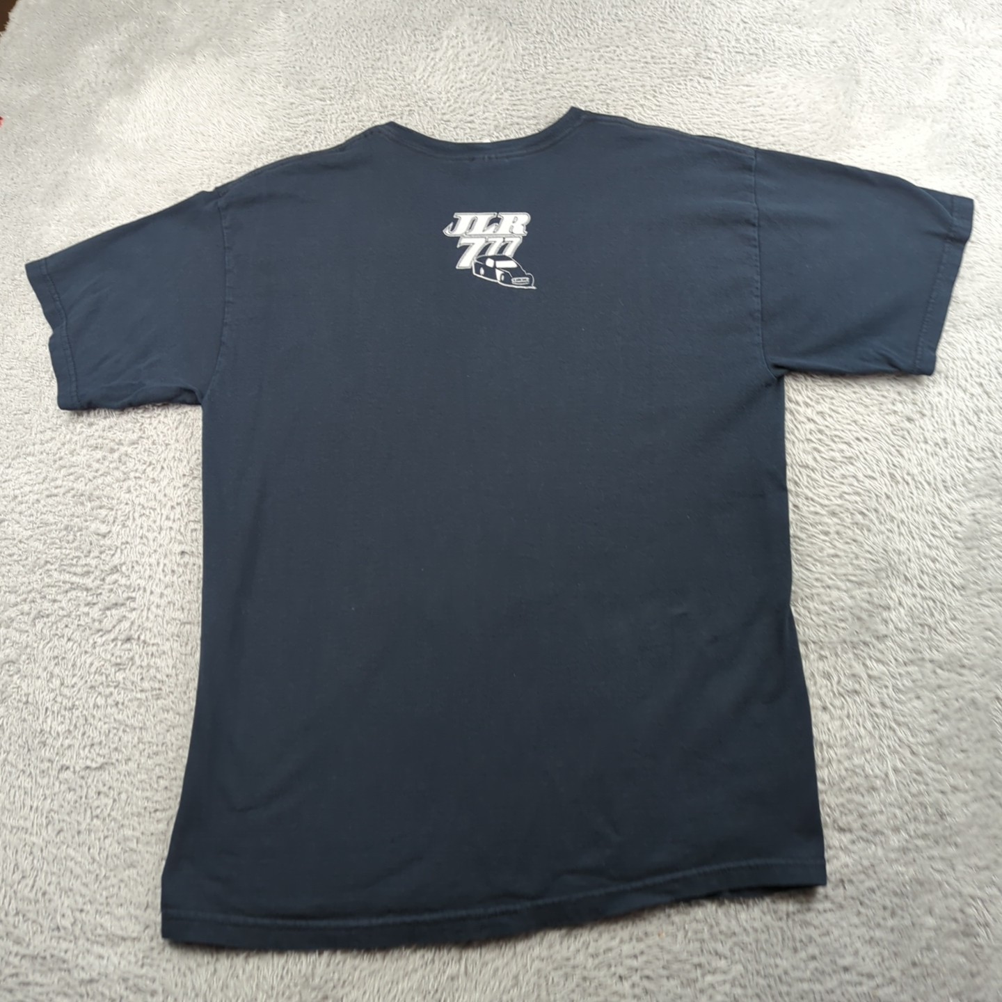 VTG Y2K T Shirt Mens L Black Tribal Fleur Graphic Jared Landers Racing Tribal