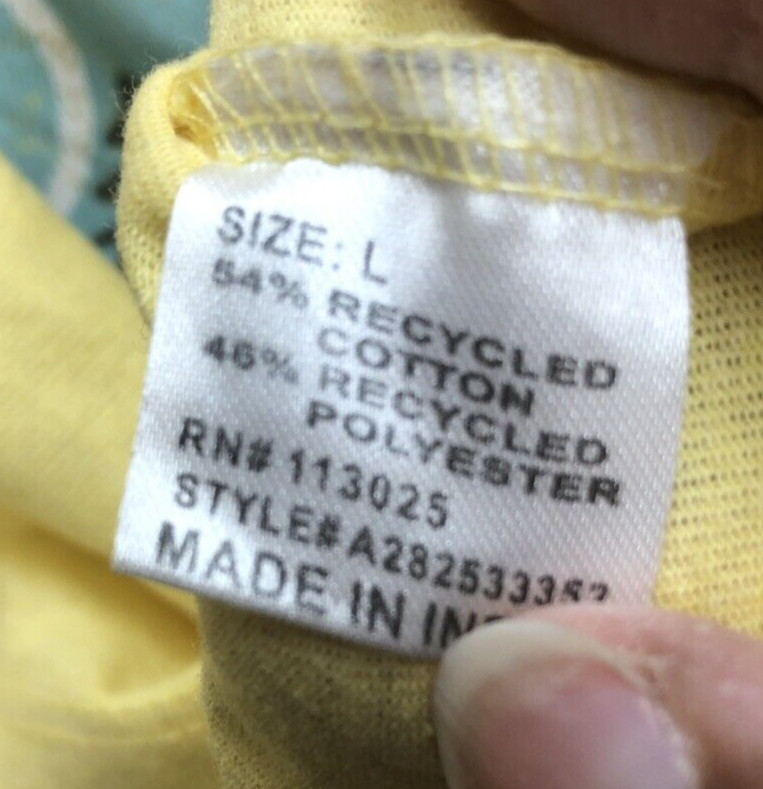Recycle Threads Yellow Stone Park Tee Shirt Size Large Yellow Cropped