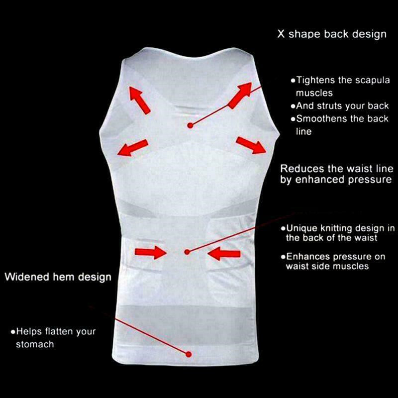 Men Compression Shirt Shapewear Slimming Body Shaper Vest Undershirt Tank Top US