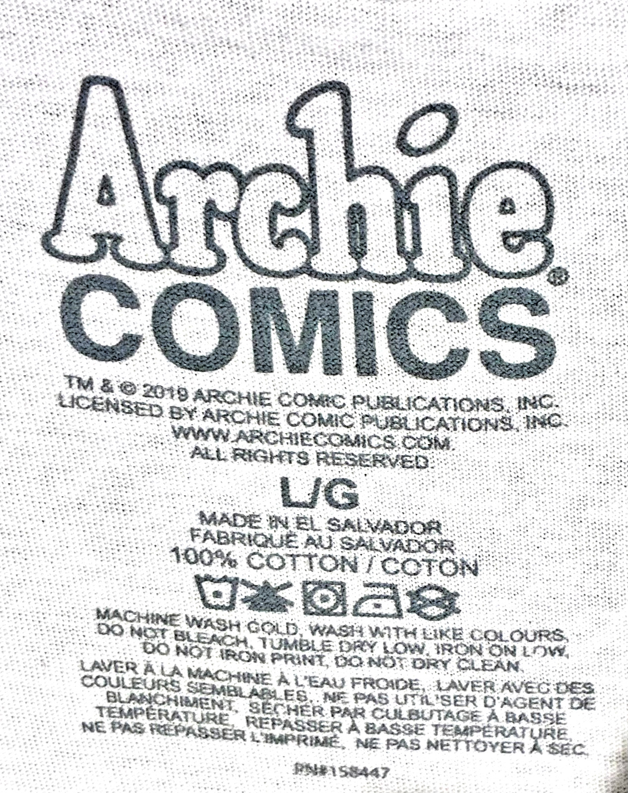 NWOT-Nostalgia 100% Cotton Archie Comics Mens Graphic T-Shirt- Size L/G