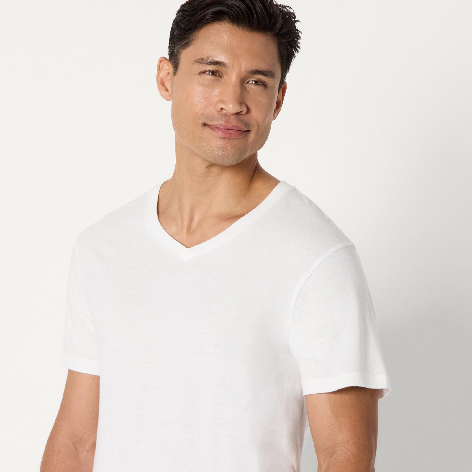 6 Pack Men’s Short Sleeves 100% Cotton V-Neck Undershirt,X-Large Black/White