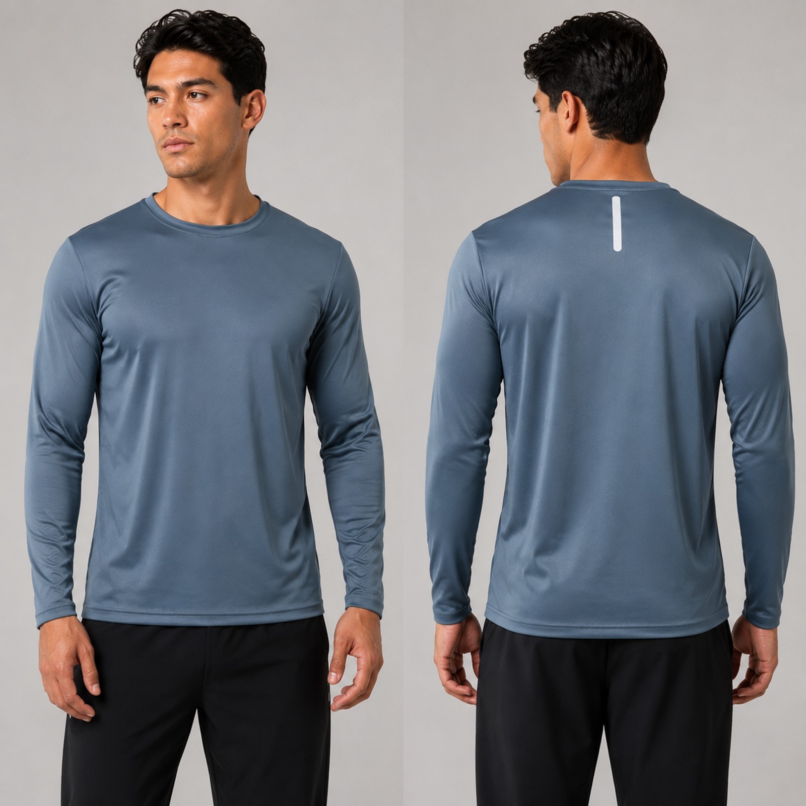 5-Pack Men’s Moisture Wicking Long Sleeve Peformance Athletic Tee T-Shirt S-2XL