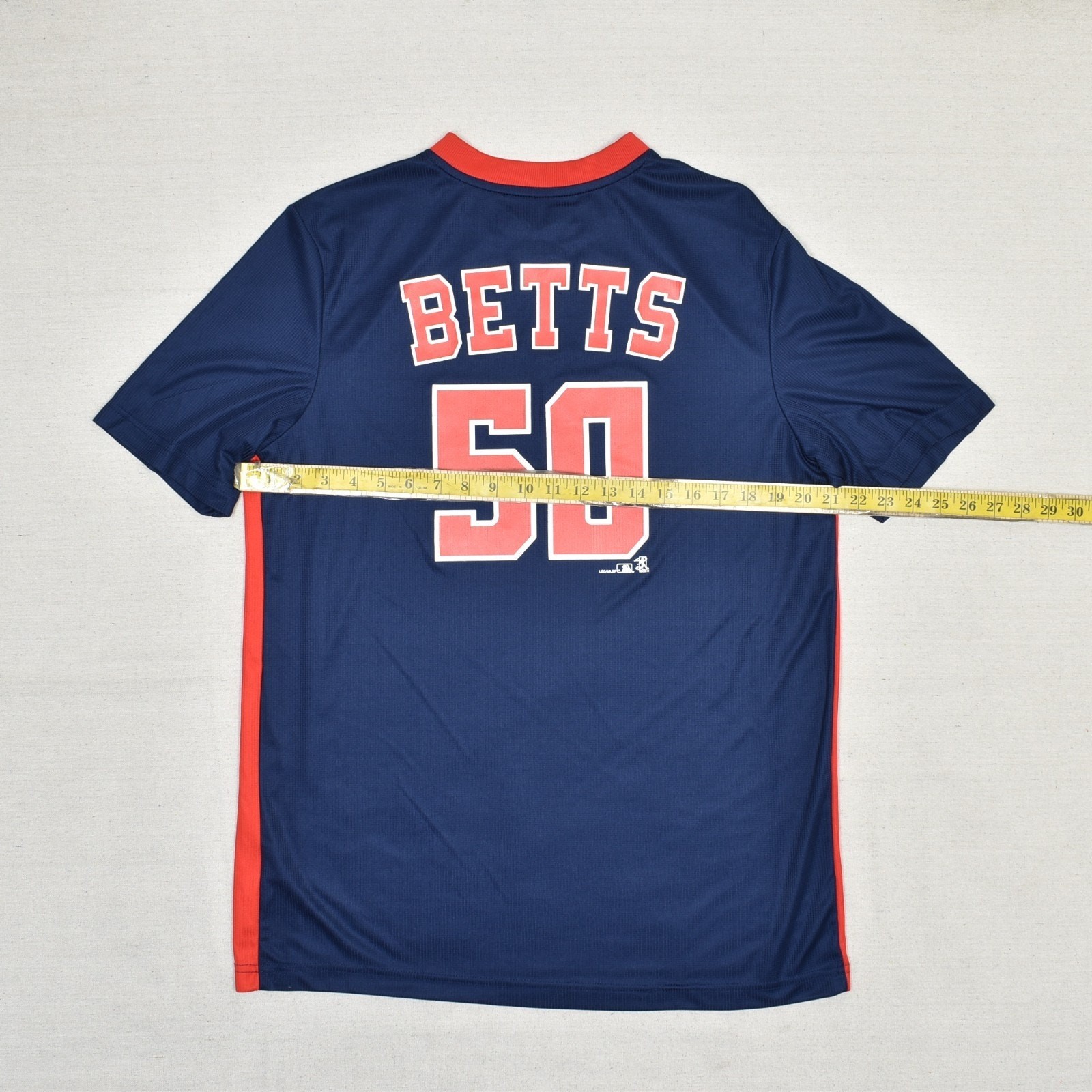 MLB Men’s Tee Jersey Polyester Multicolor Size XL Red Sox Betts #50 Baseball