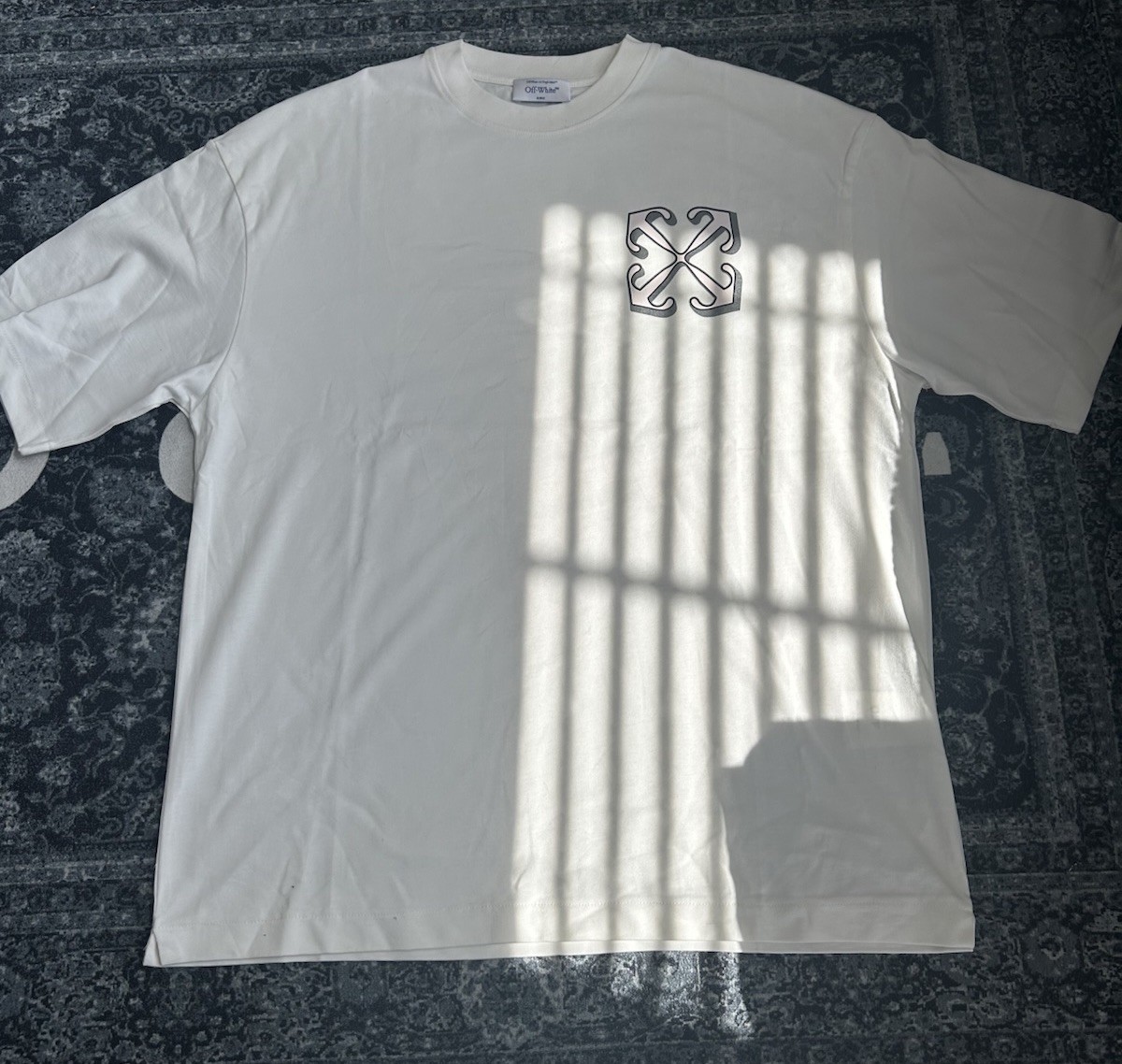 Off-White Men’s White Double-Sided Graphic Logo Tee M