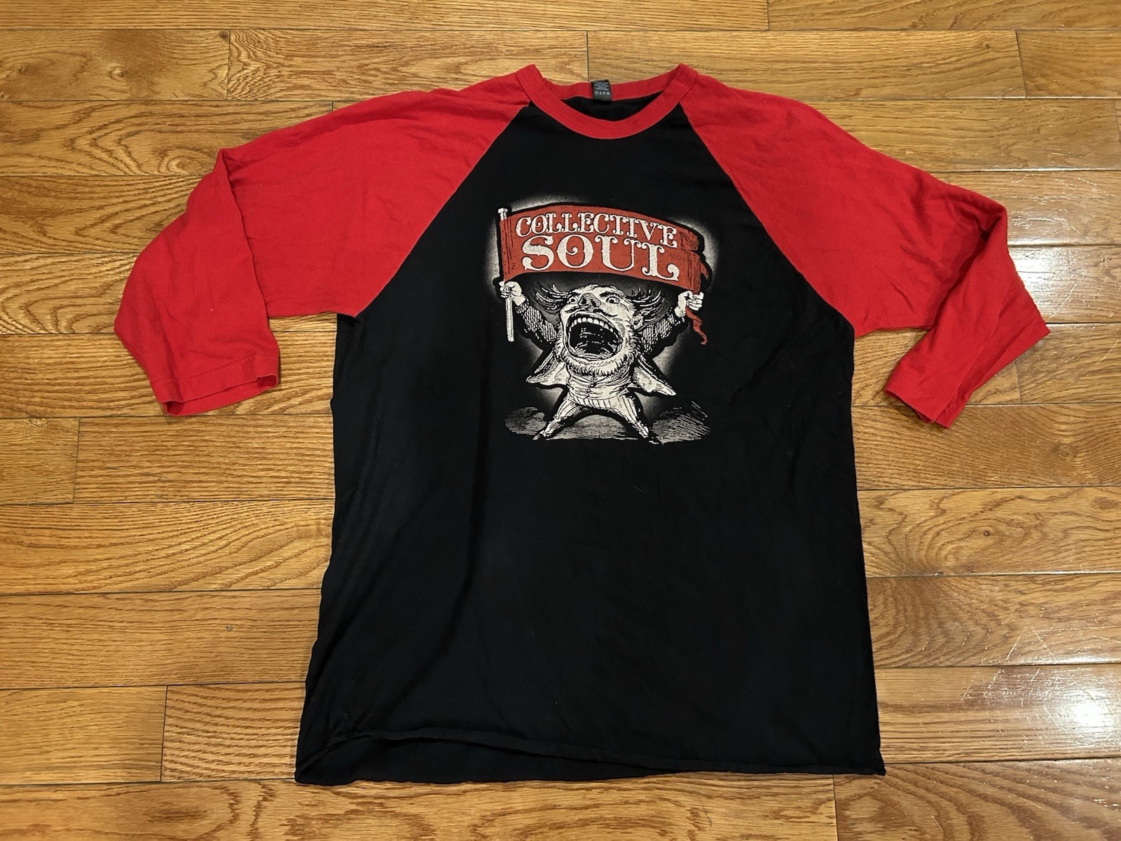 Collective Soul Band Shirt Mens L Tultex Raglan Baseball Tee Tour Discography