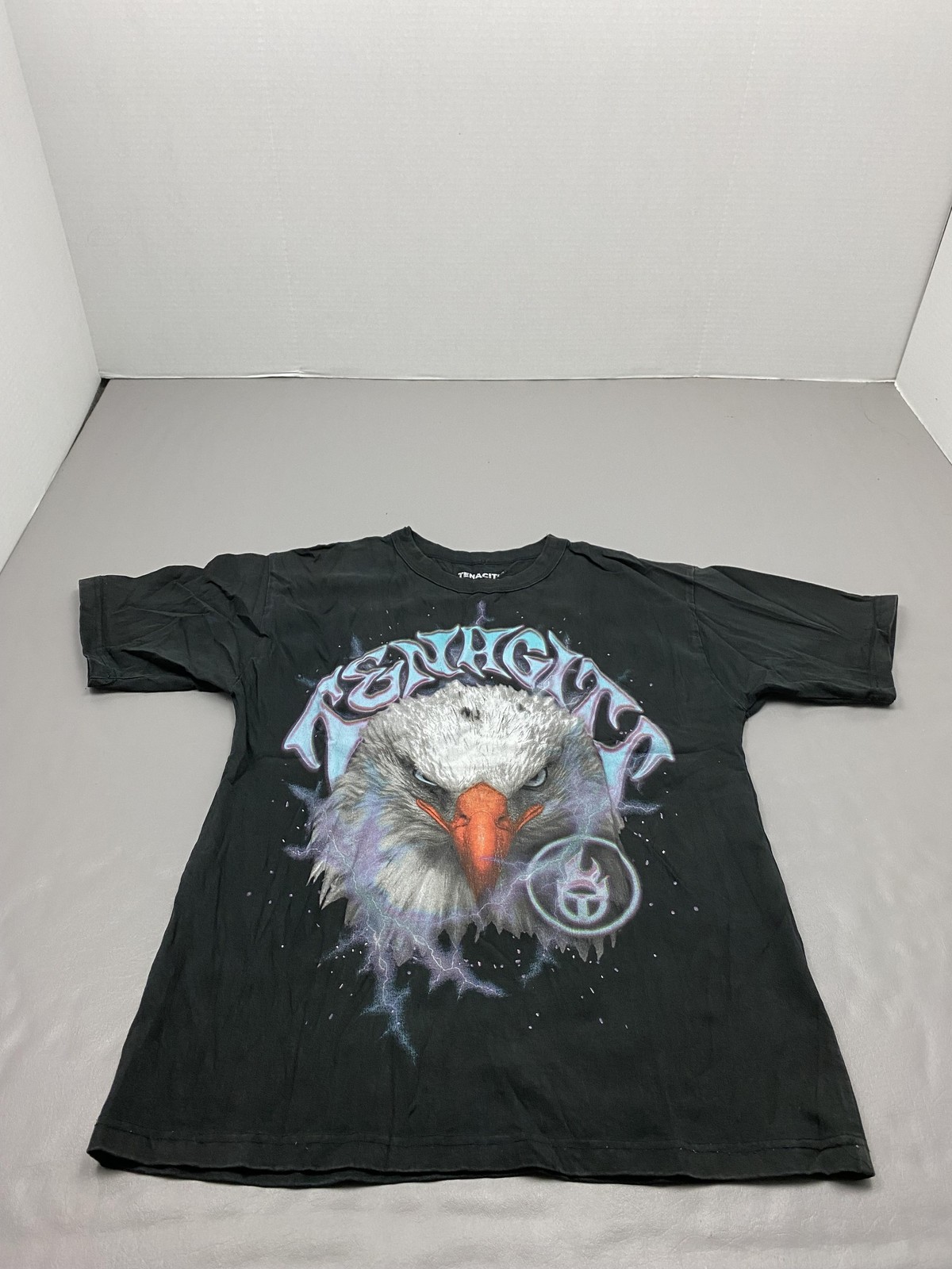 Tenaciti Shirt Mens Small Black Eagle Lightning Graphic Tee Motivational Tagless