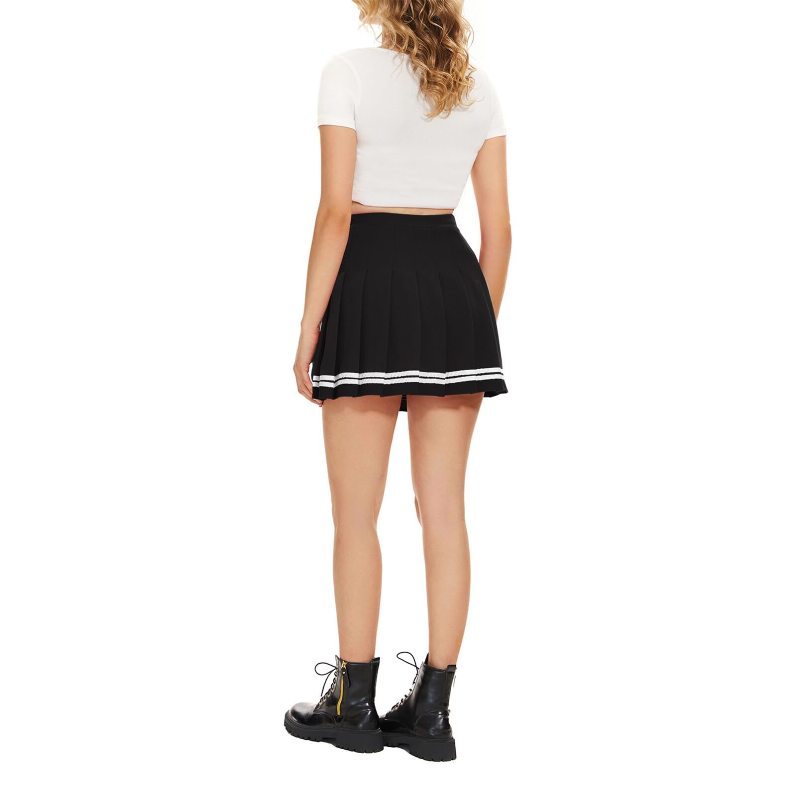Women Pleated Skirt A-Line Short Mini Basic Skirt School Uniform Cheerleader …