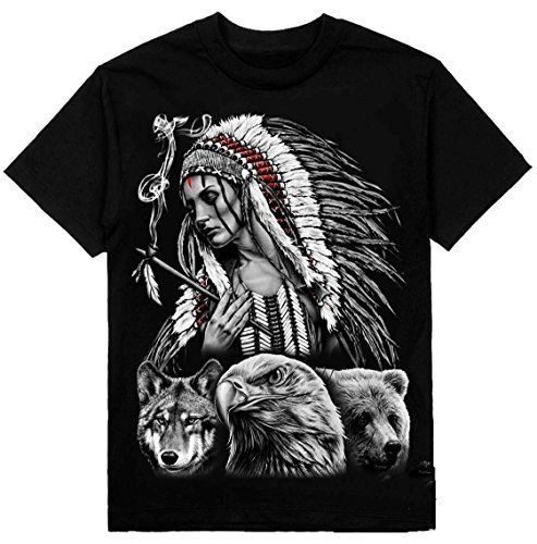 MENS SHOP PRIVATE LABEL Native Pride Mens T-Shirt Indian Girl Printed On Shaka H