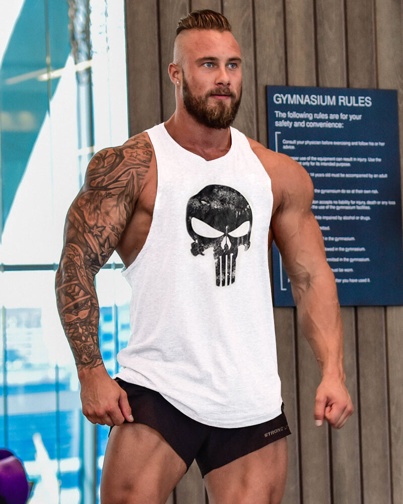 Men Workout Tank Top Gym Muscle Tee Fitness Vest Bodybuilding Sleeveless T Shirt