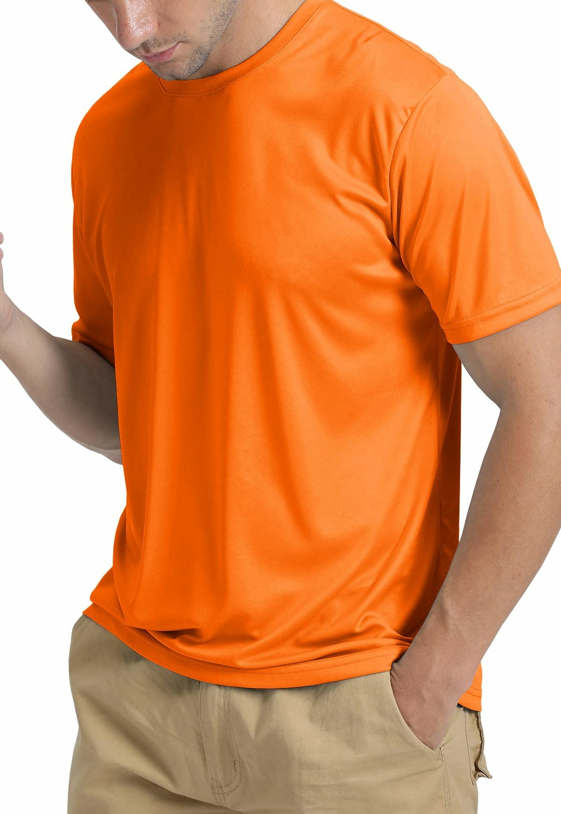 Men’s UPF50+ Short Sleeve T-Shirt Quick Dry Running Fishing Performance Tee Tops