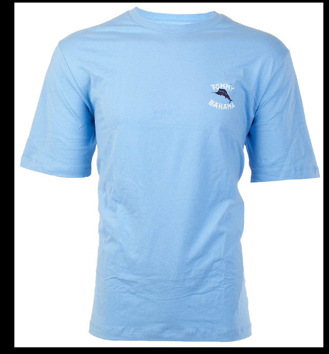 $45 TOMMY BAHAMA Sky Blue CALM SEAS Relaxed Fit Short Sleeve T-shirt NWT