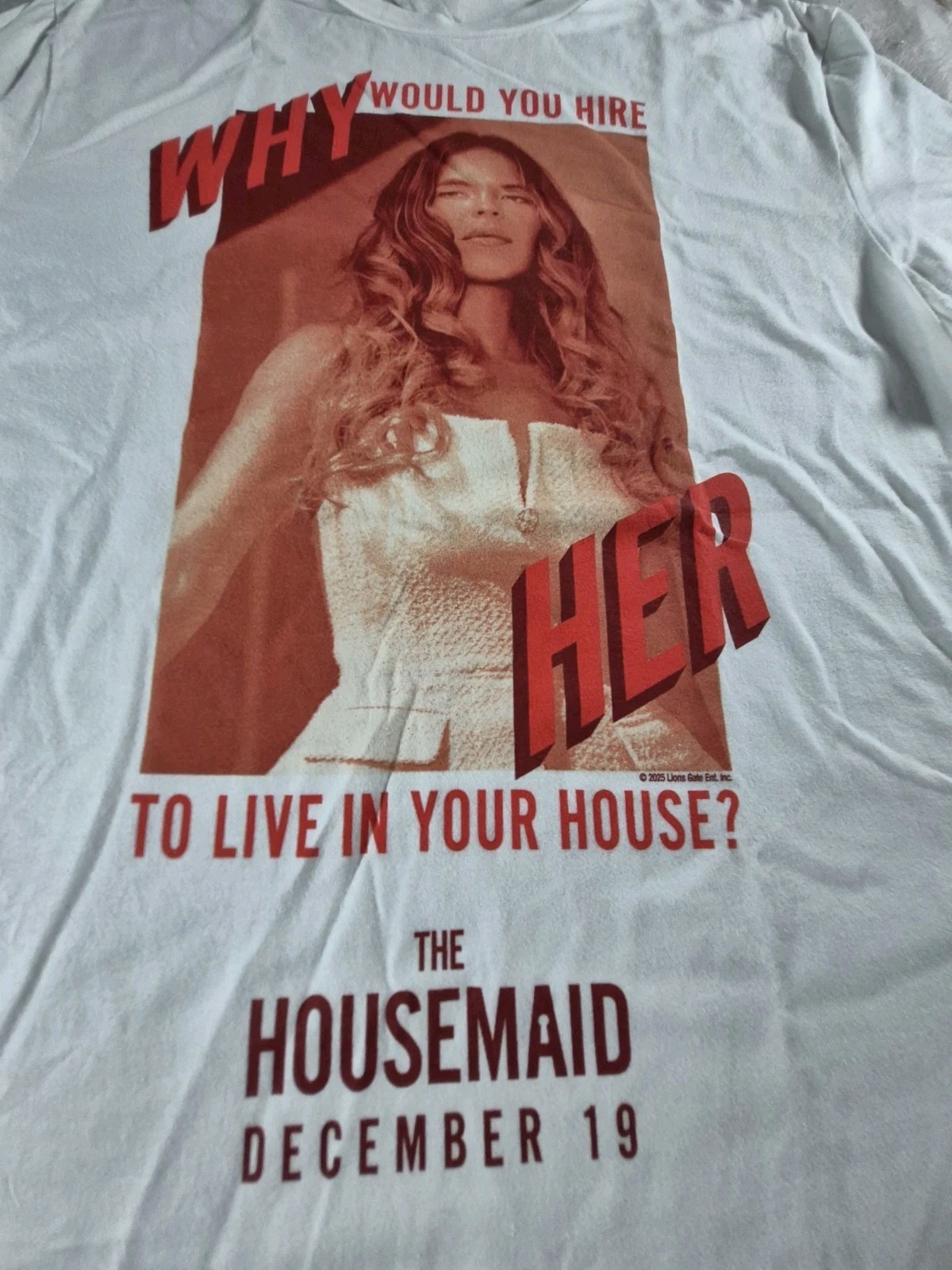 The Housemaid Sydney Sweeney Cinemark Movie Promo White TShirt Size Medium