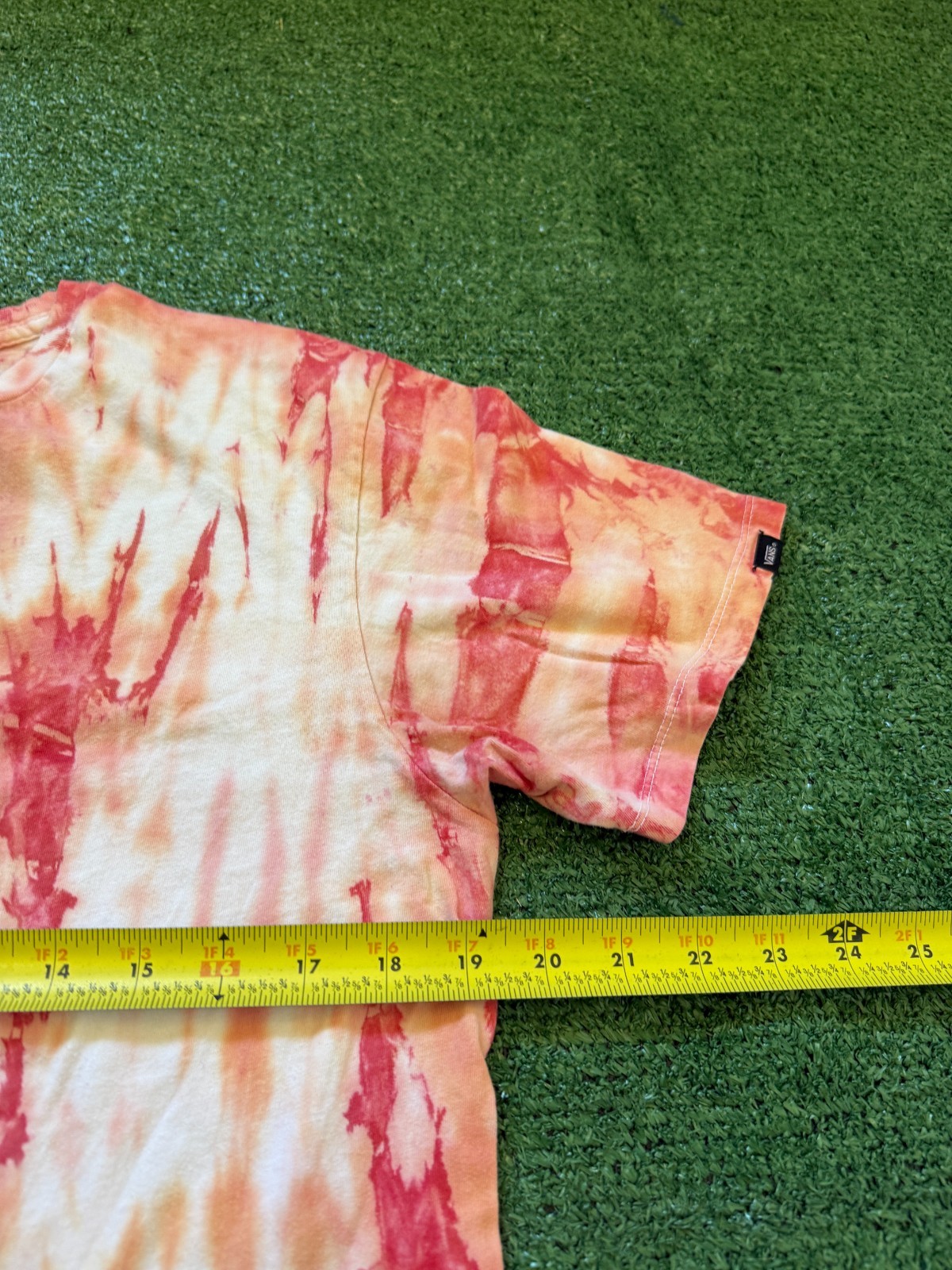 Vans Tie Dye Orange Red White Eyes Graphic T Shirt Tee Skater Size Medium