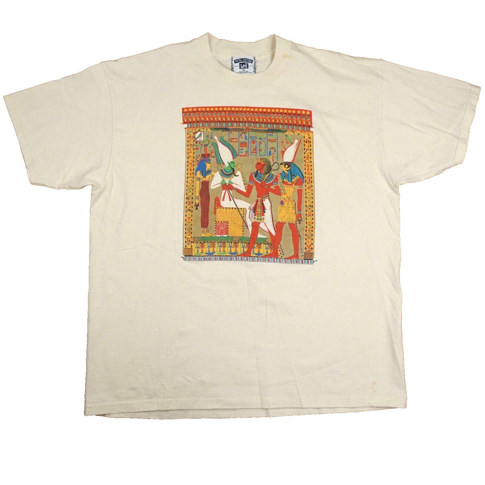 Vintage Egypt Shirt Mens XL 90s Art Tomb of the Kings Graphic Tee Mural Pharaoh