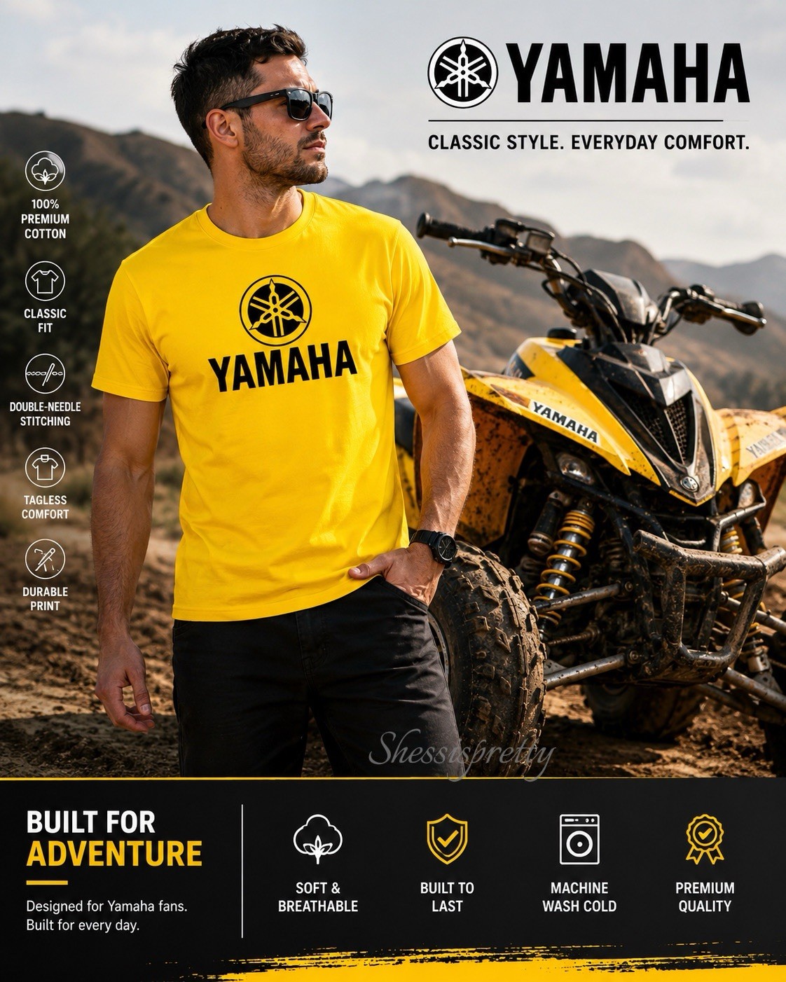 Yamaha T-Shirt – Yamaha Racing ATV (Adult/Youth) – Sizes S–3XL