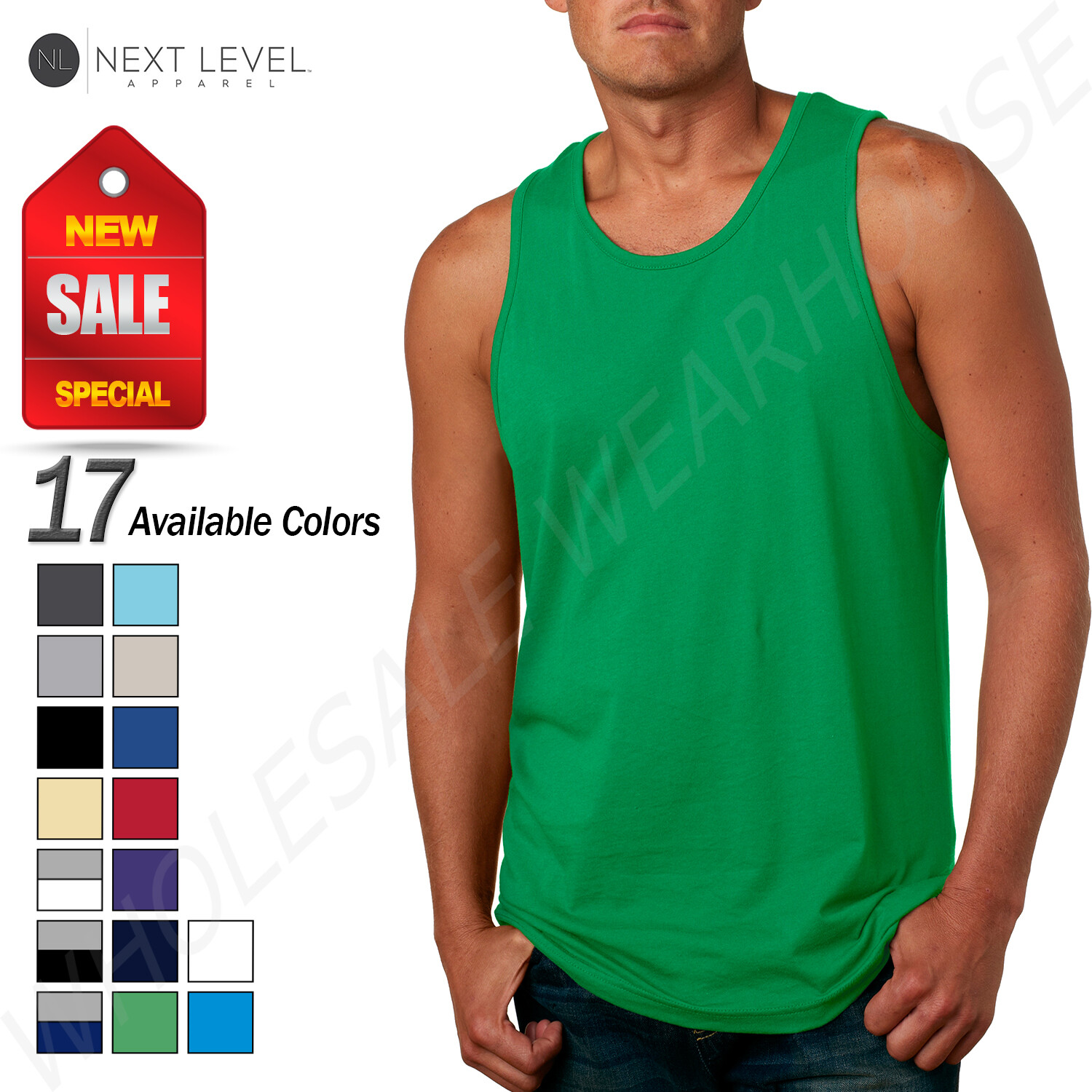 Next Level Men’s Premium 4.3 oz Athletic Jersey Tank Top N-3633