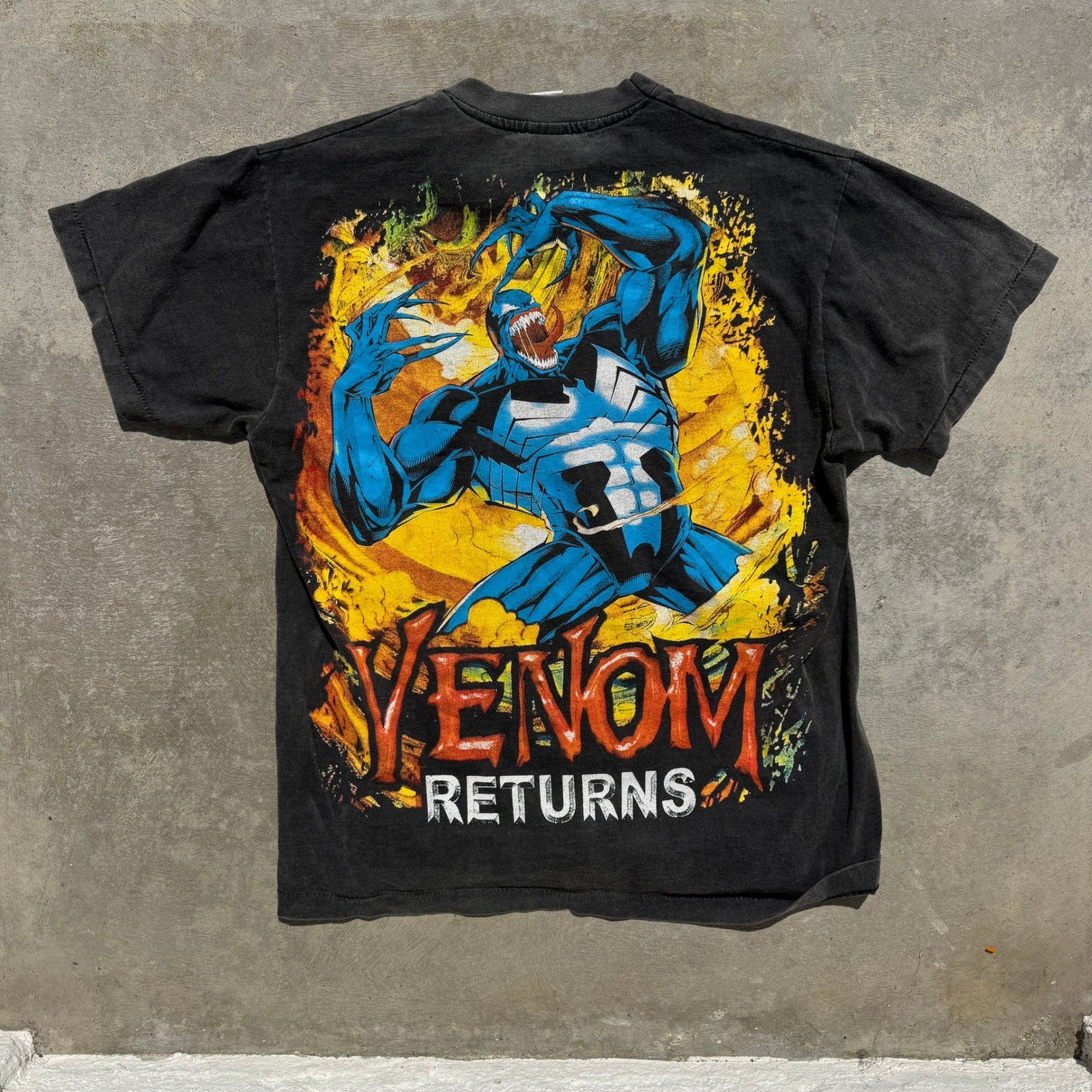 Resurreccion Venom Returns Marvel Graphic T-Shirt Blk Large Double Sided Vintage