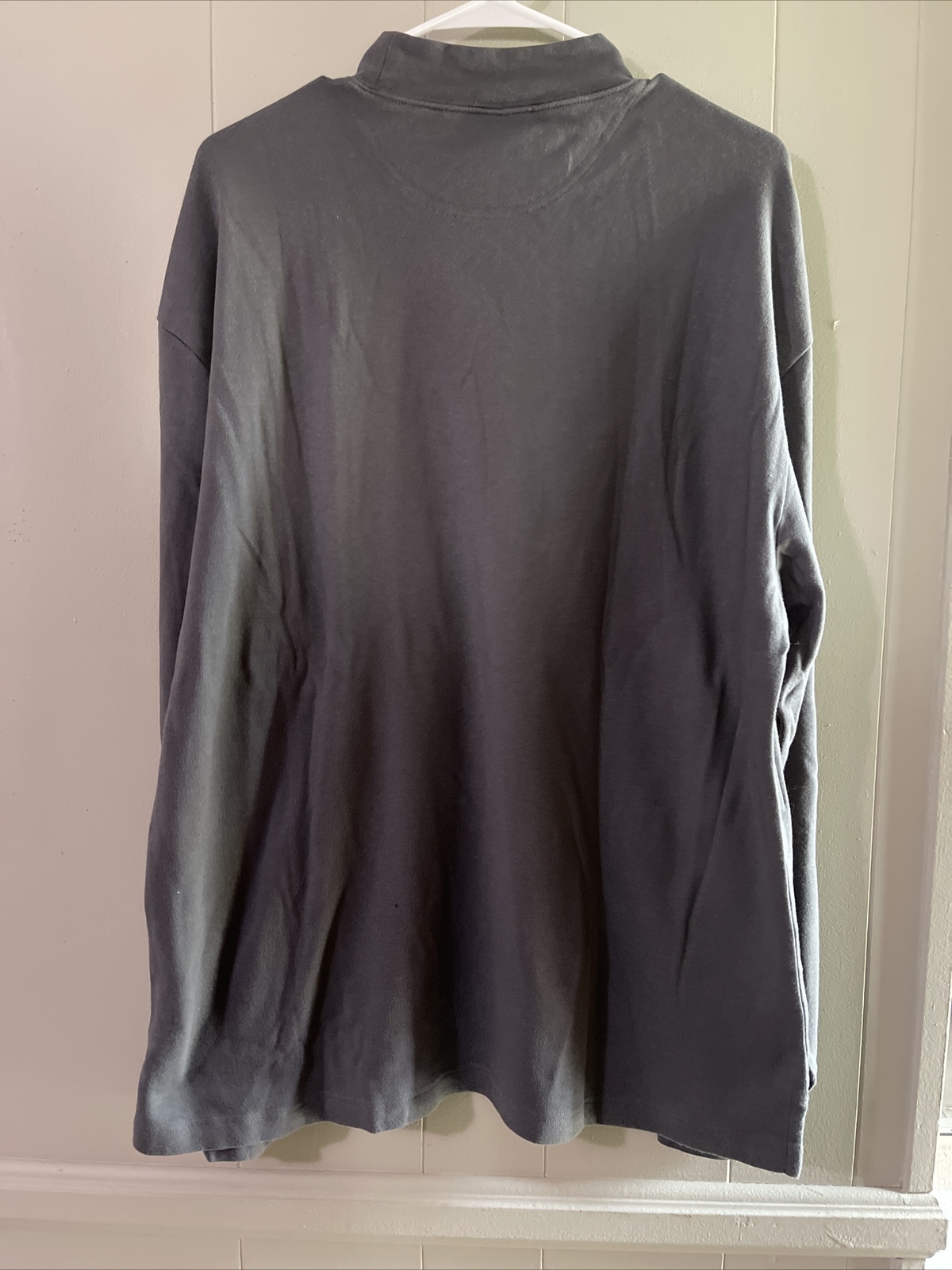 Mens XL High Neck LS Cotton Baselayer Tops T-Shirt Turtle Neck gray Tee Bin B8
