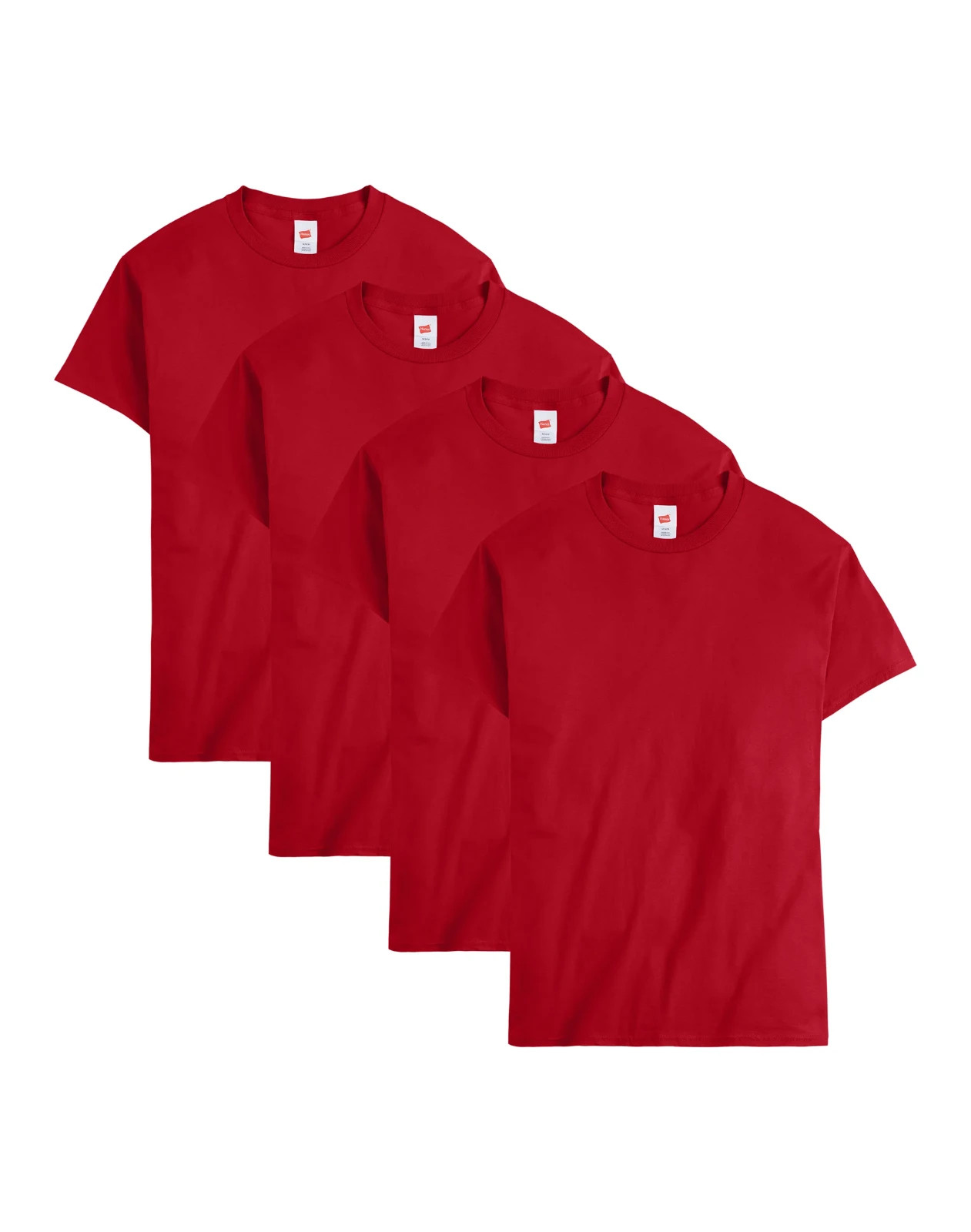Hanes Men Crew neck T-Shirt 4-Pack ComfortSoft 100% Cotton Heavyweight Tee Plain