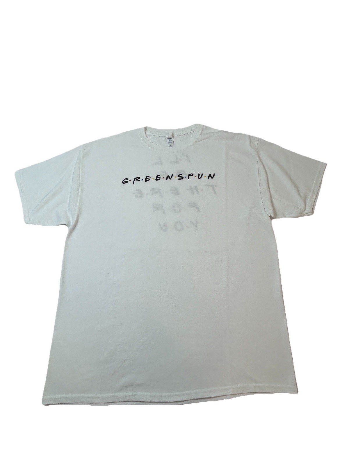 Jerzees Dri-Power Greenspun Graphic T-Shirt Adult XL White Cotton Tee