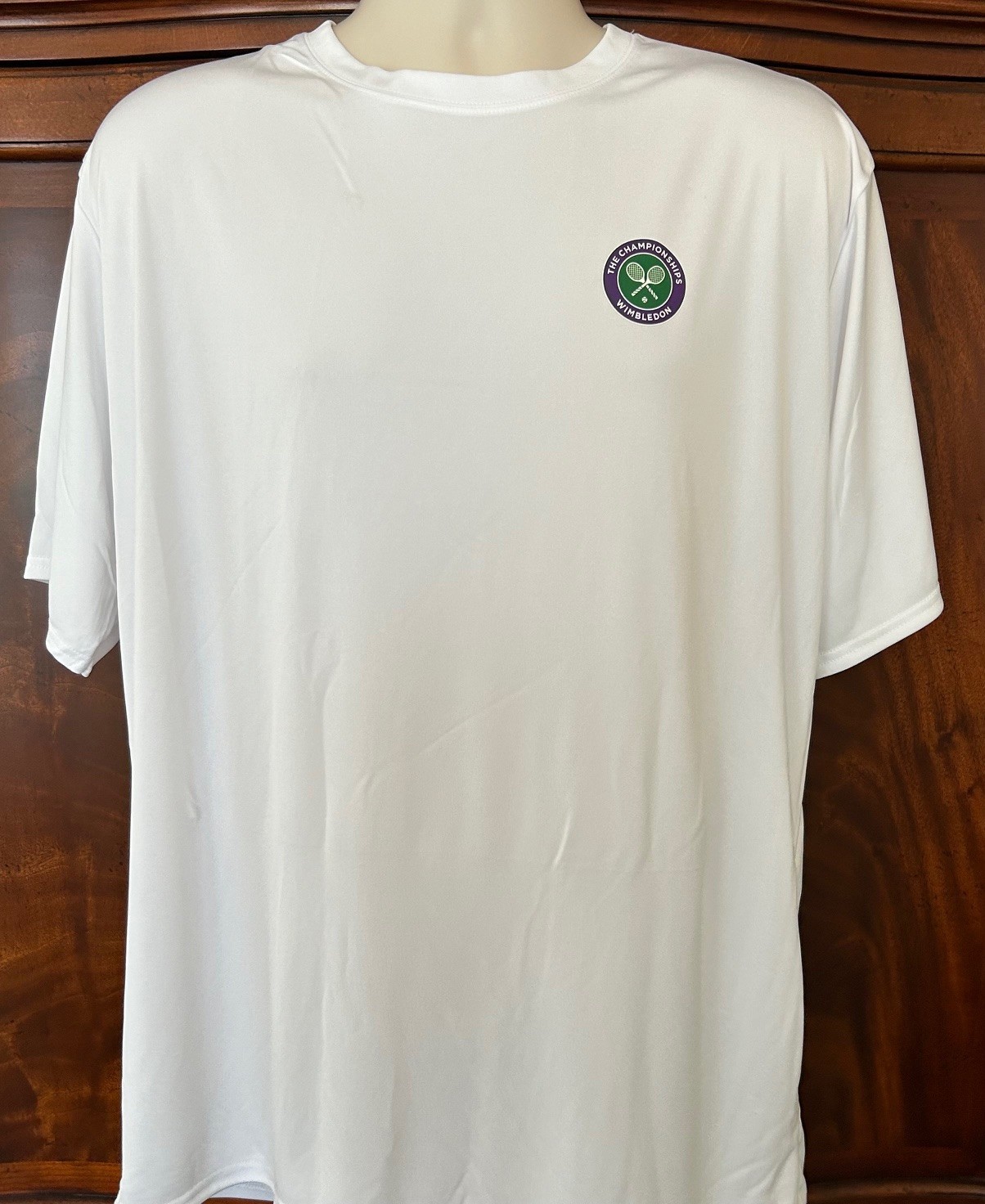 Wimbledon White UPF50, Moisture-Wicking 3.8oz 100% Poly “SS” T’s – NOW 40% OFF