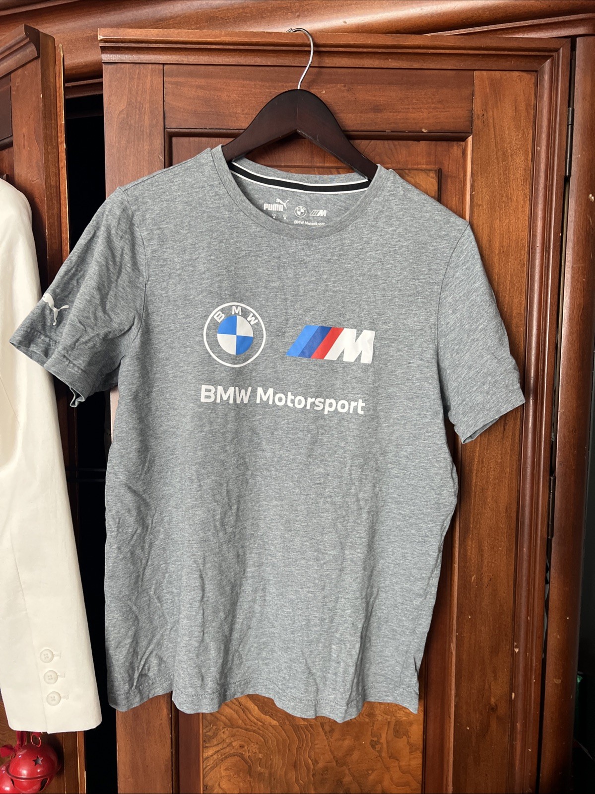 PUMA Bmw Mms Essentials Logo Crew Neck Short Sleeve T-Shirt Mens Size M