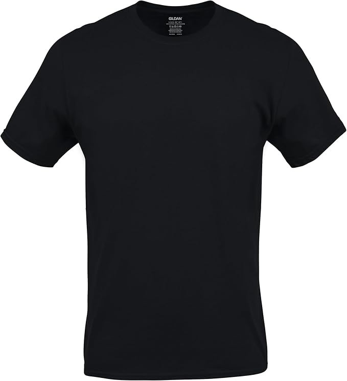 Gildan Mens Golden Crew Black T-Shirts 6 Pack NEW Large Style G1100
