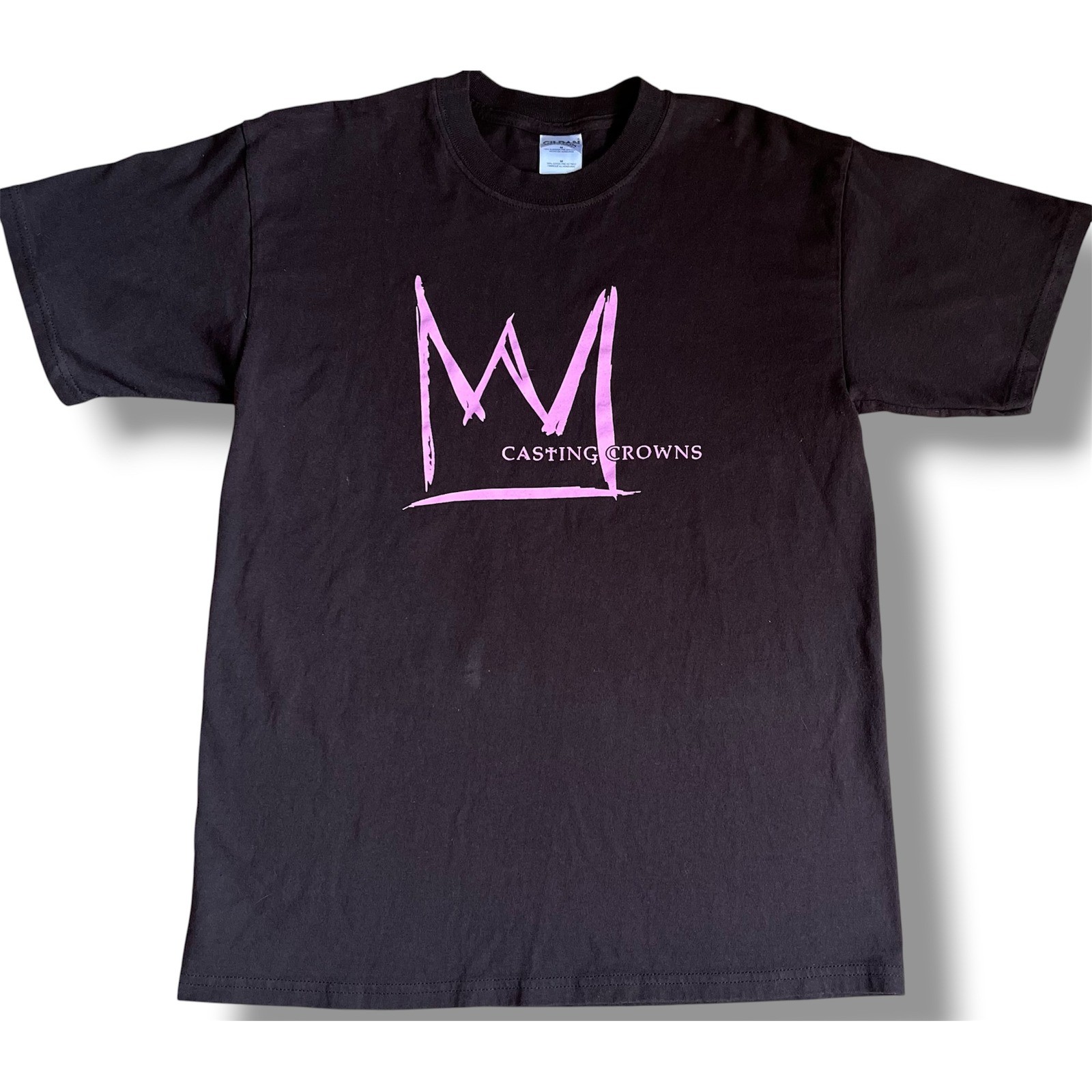 Vtg Casting Crowns Band T-Shirt Mens Medium Black Pink Graphic Gildan Ultra