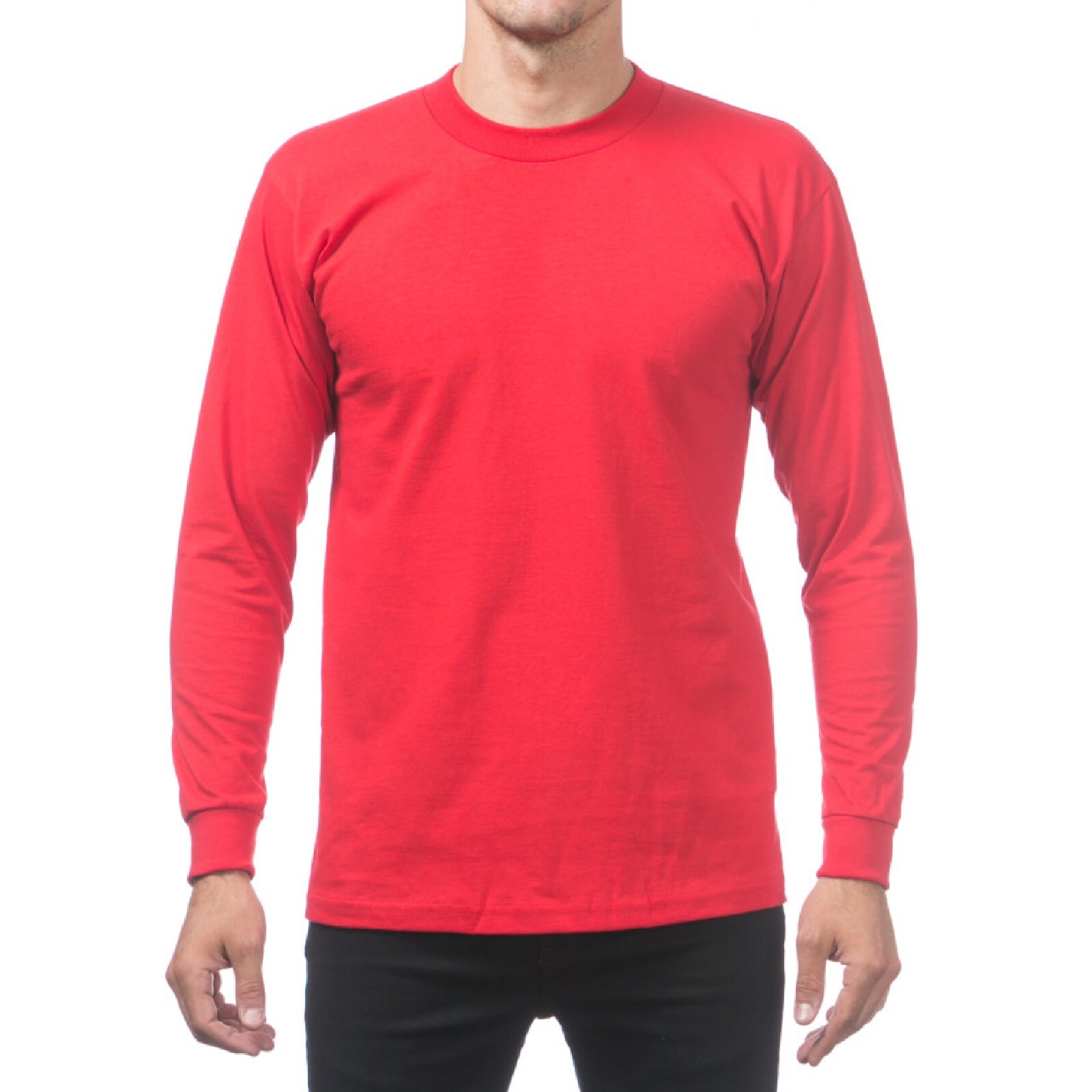 PROCLUB MENS HEAVYWEIGHT LONG SLEEVE T SHIRTS PRO CLUB CASUAL COTTON TEE SHIRT