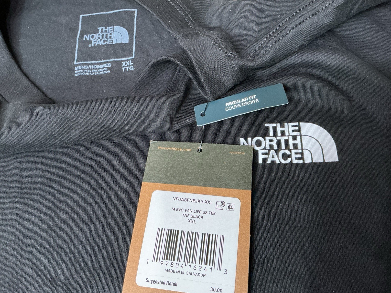 The North Face Men’s Crewneck Black TShirt Size XXL Retro Van Kayak 52×32” New