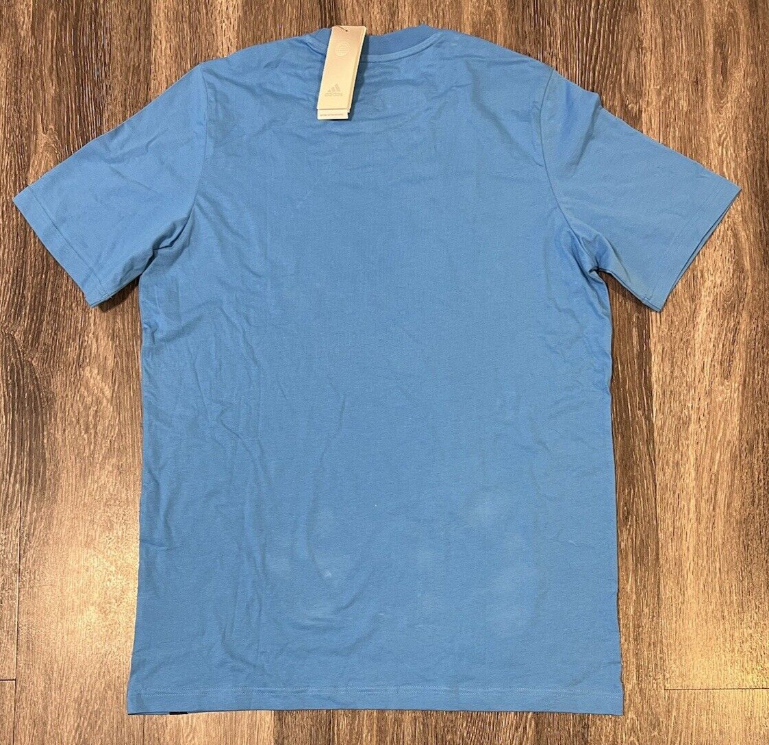 Adidas T-Shirt Mens L Large Big And Tall Blue Boost Rocket Graphic Tee HK6760