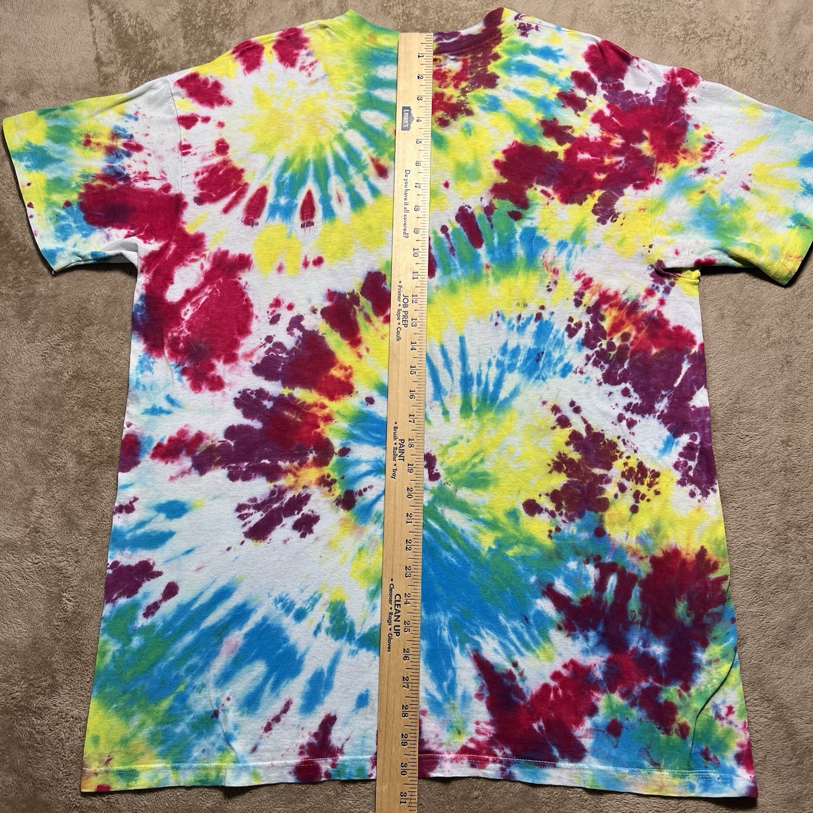 Vintage Hanes Single Stitch Tie Dye T Shirt Size XL Rainbow Swirl Blank 90s