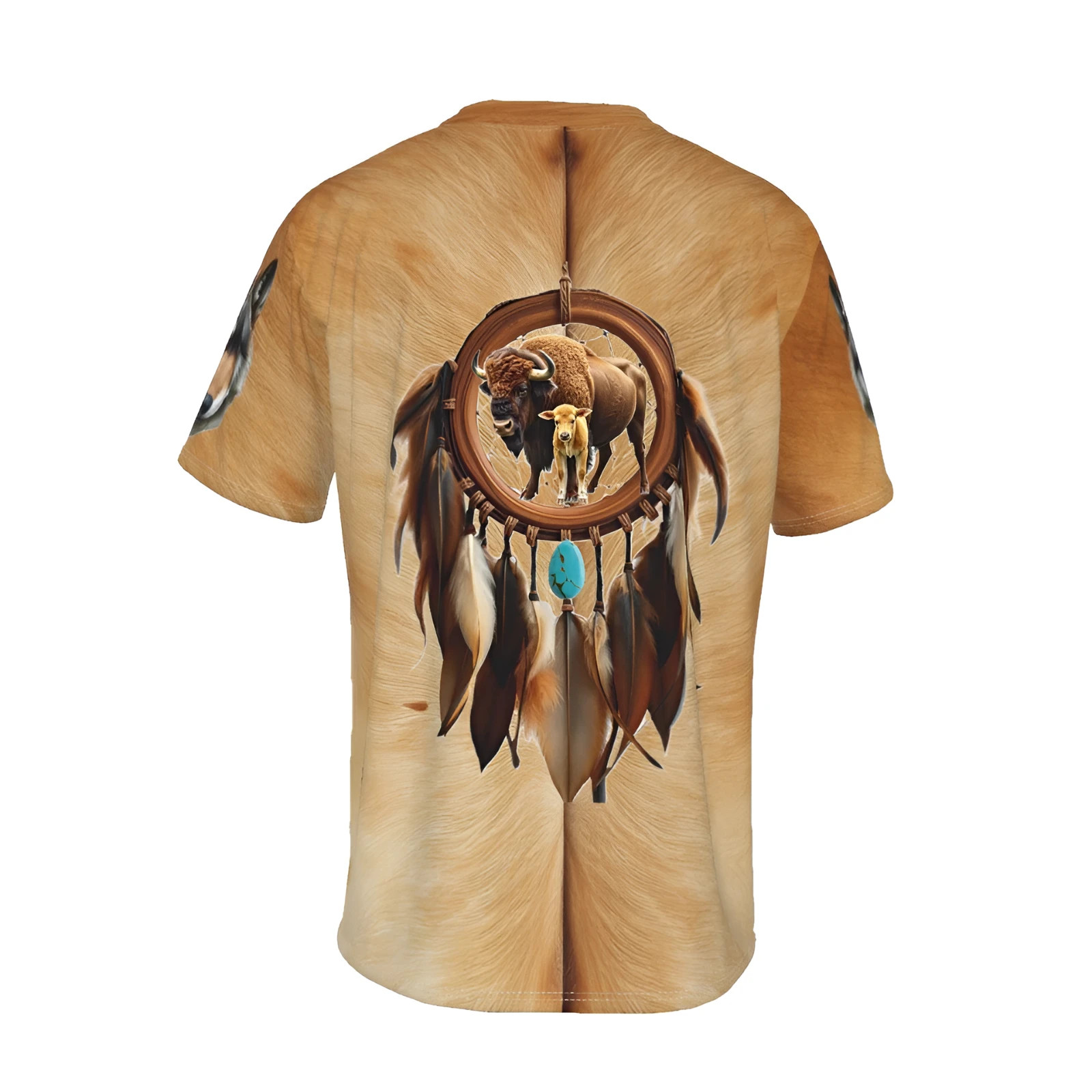 Native American Indian /Dreamcatcher Bison/T-shirt /Men/Woman,Front & Back Print